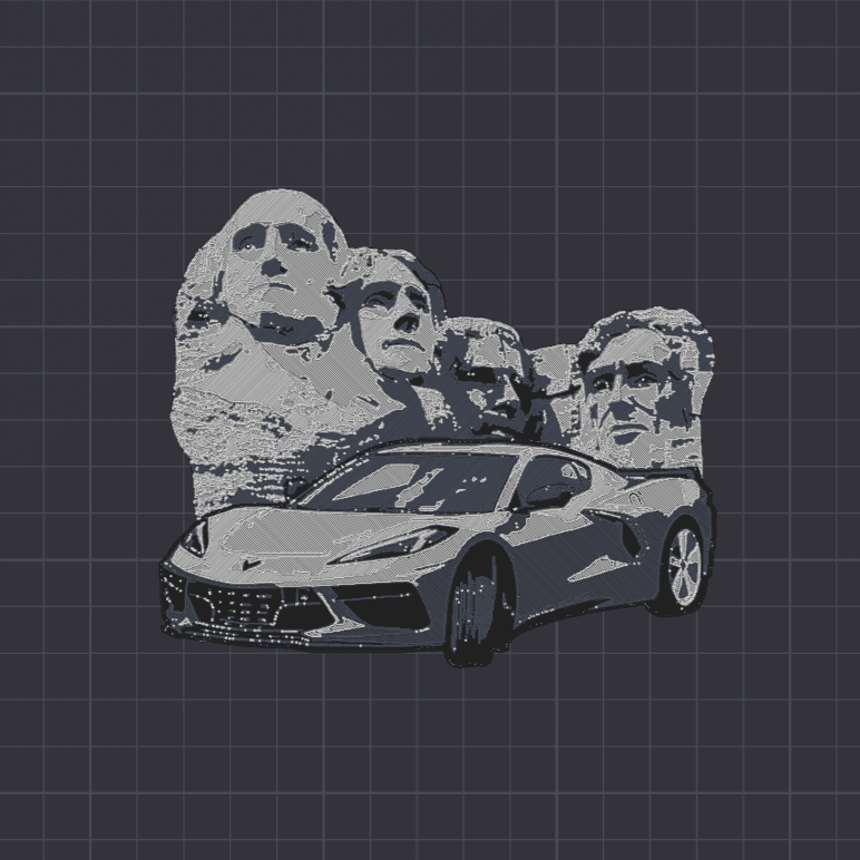 Monochrome Corvette Magnet 3d model