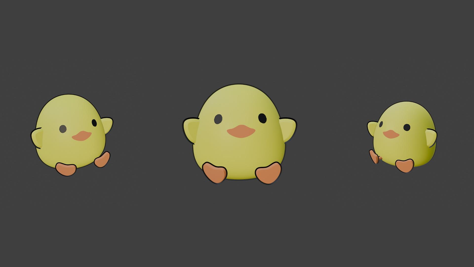 Cute Duck ( Easy Print Minimal Supports ) 3d model