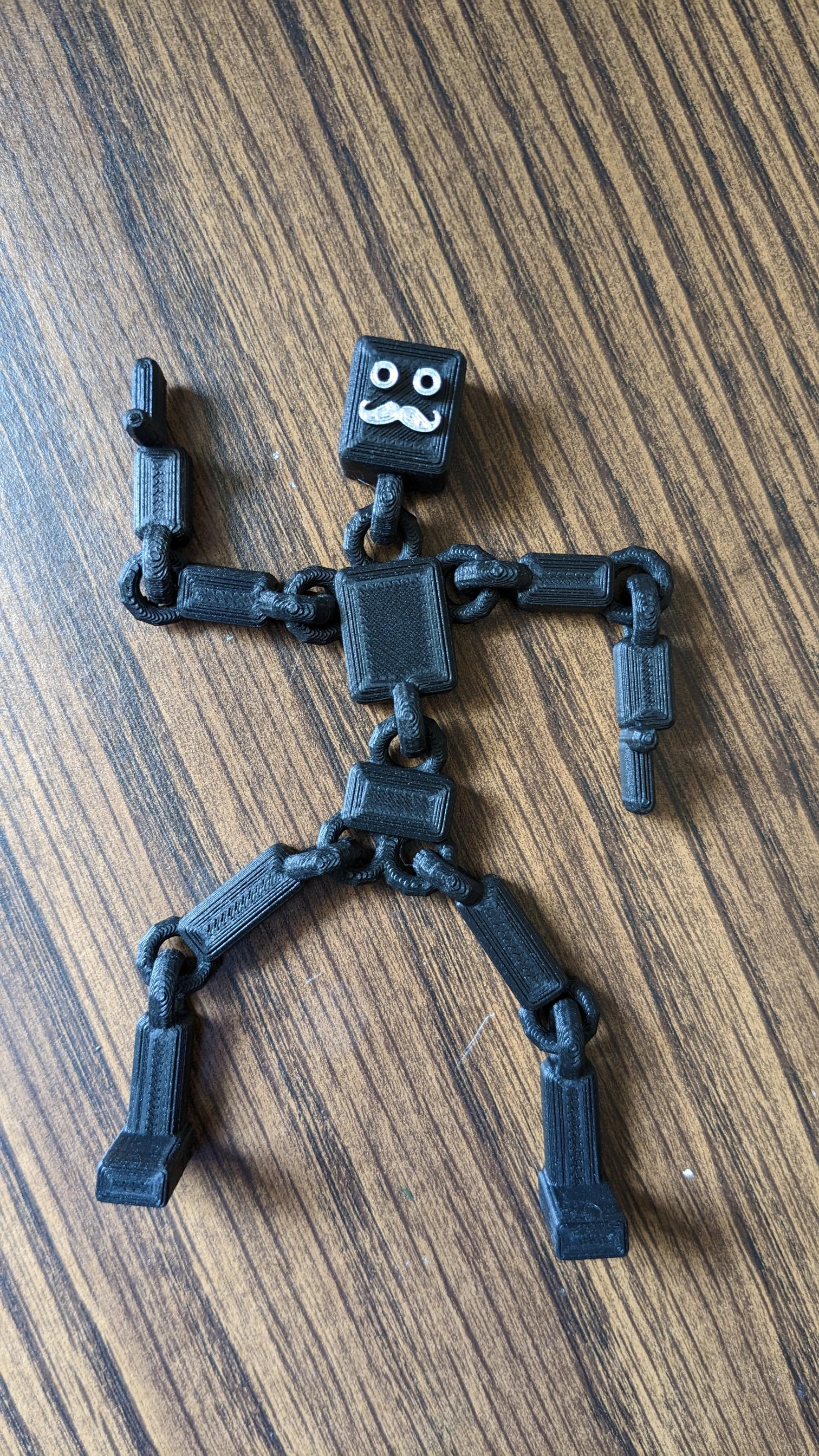 Print In Place Ragdoll Bot With a Mustache 3d model