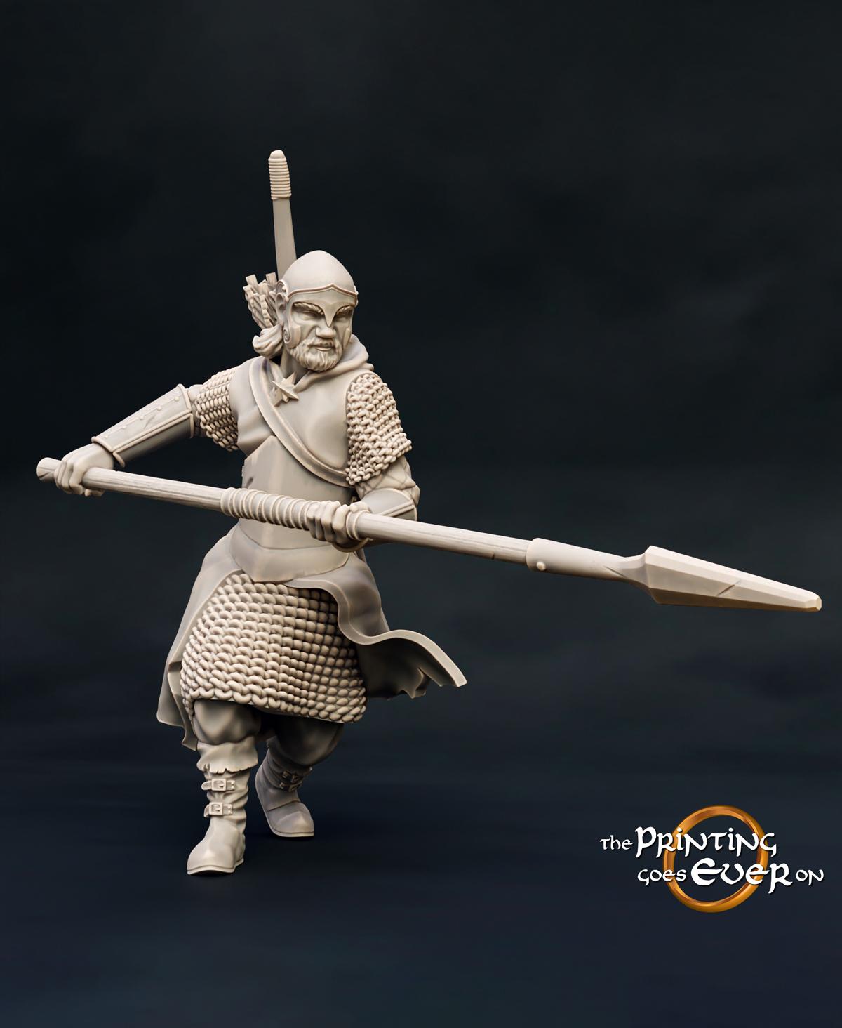 Rangers with Spears - On Foot and Mounted 3d model