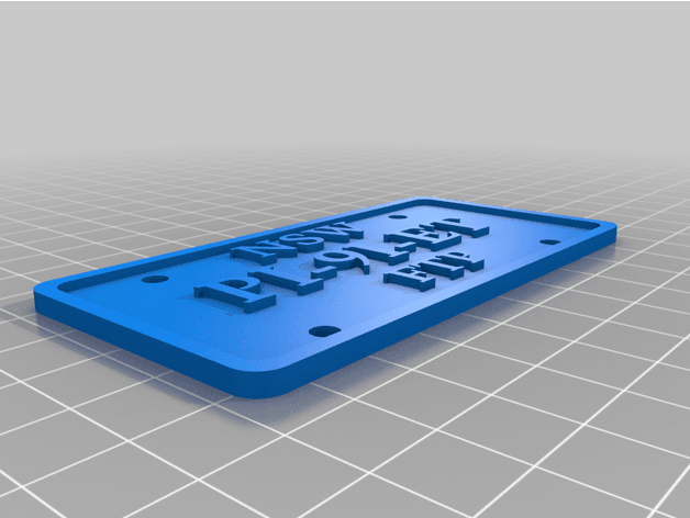 T Licence Plate 3d model