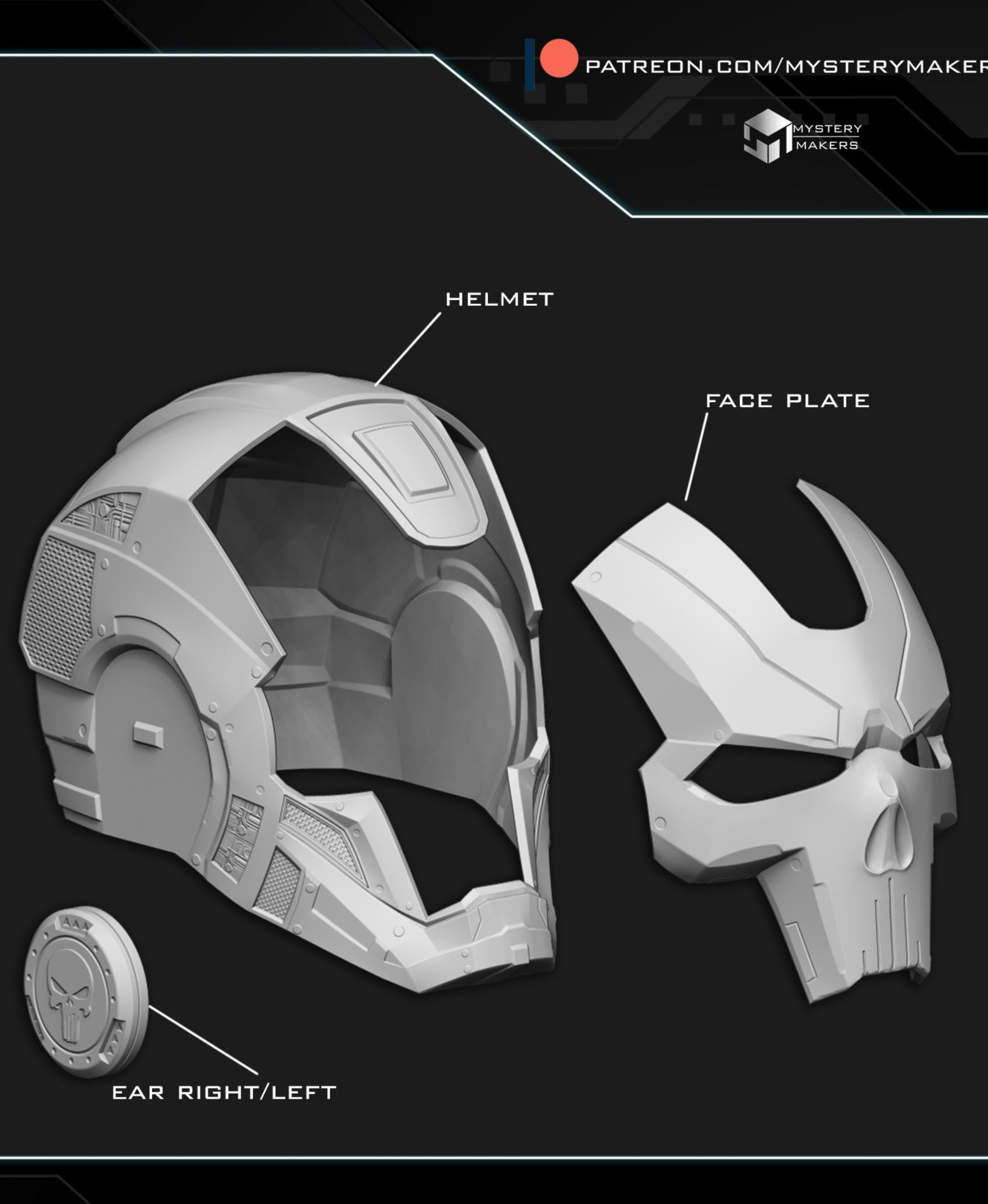 Iron Punisher helmet 3d model