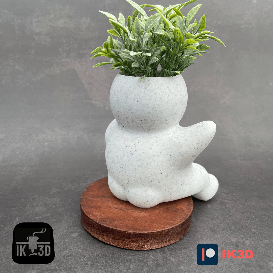 Chunky People Planter Sitting and Waving 3d model