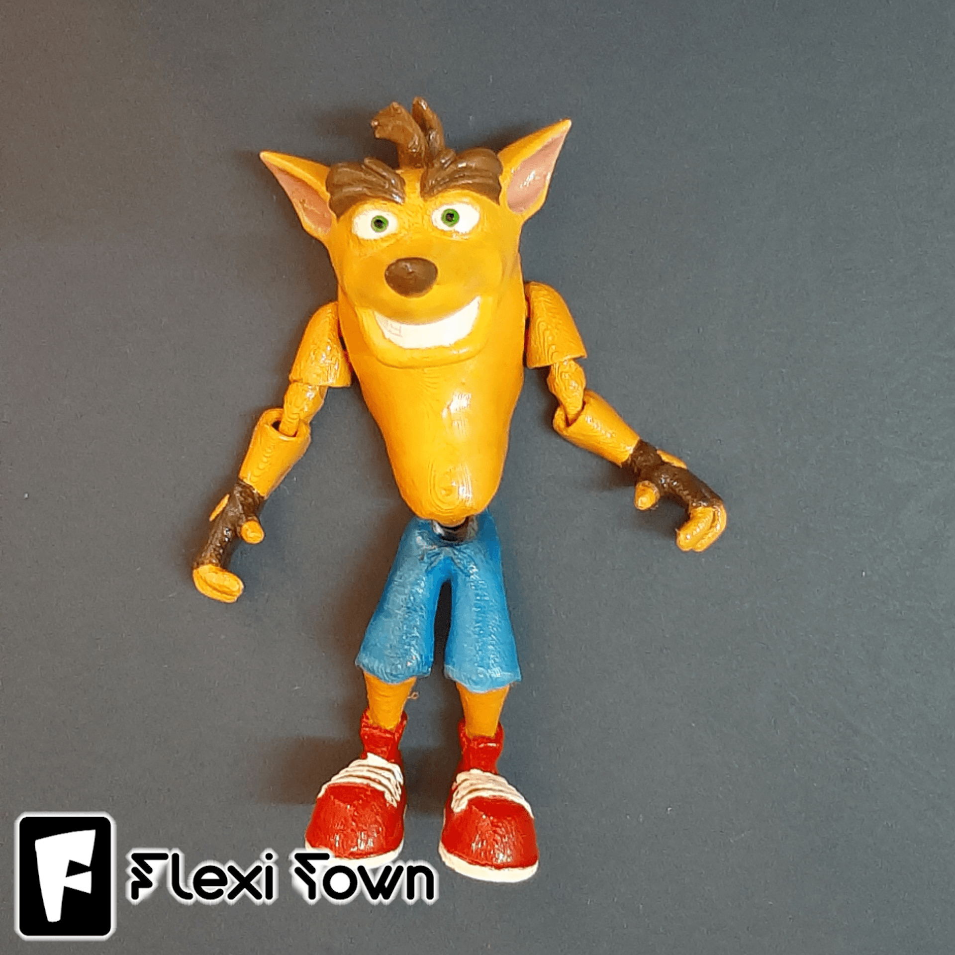 Flexi Print in Place Crash Bandicoot and Crash Team Racin Kart 3d model