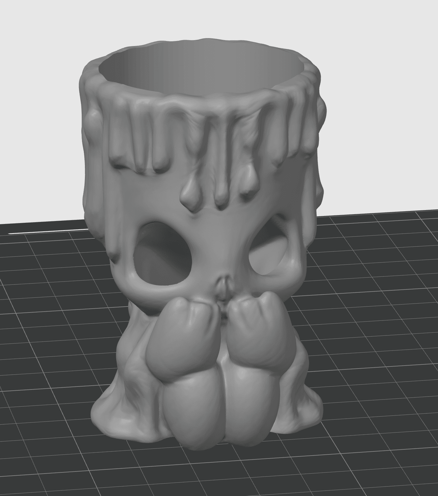 Cute Creepy Candle Holder - NO SUPPORTS needed 3d model