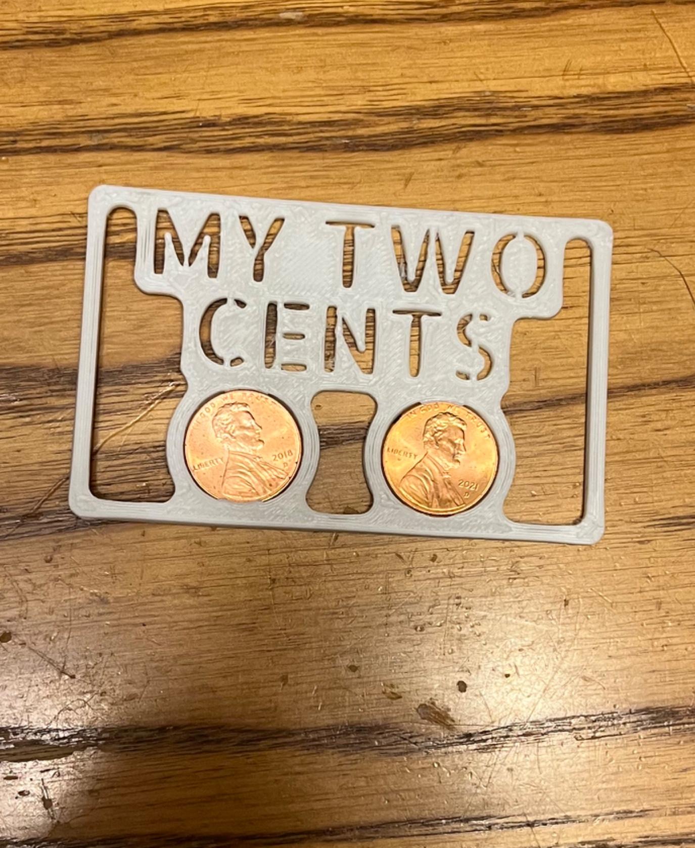 "My two cents" Joke Card 3d model