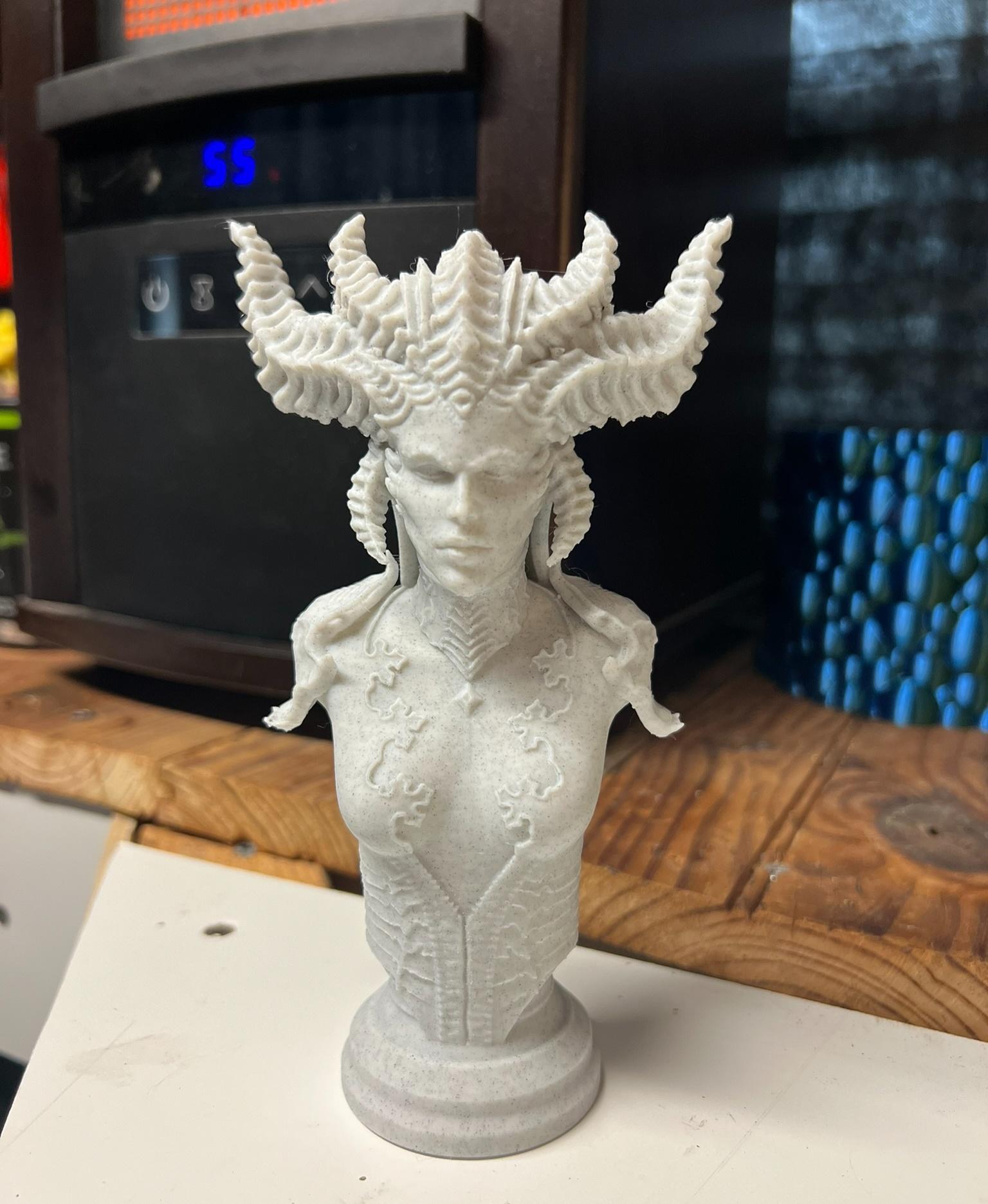 Lilith Bust *Old Version* (Pre-Supported) - Nice Model, really came out nice in SUNLU Marble, printed on the a1 mini - 3d model