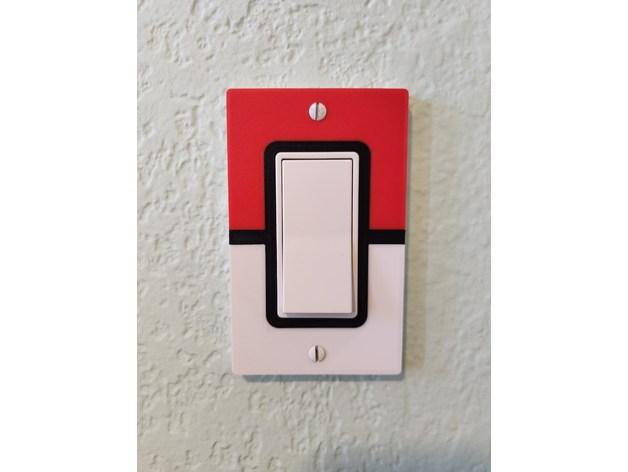 Pokemon Poke Ball Wall Plate for Leviton Decora Style Switch and Outlet 3d model