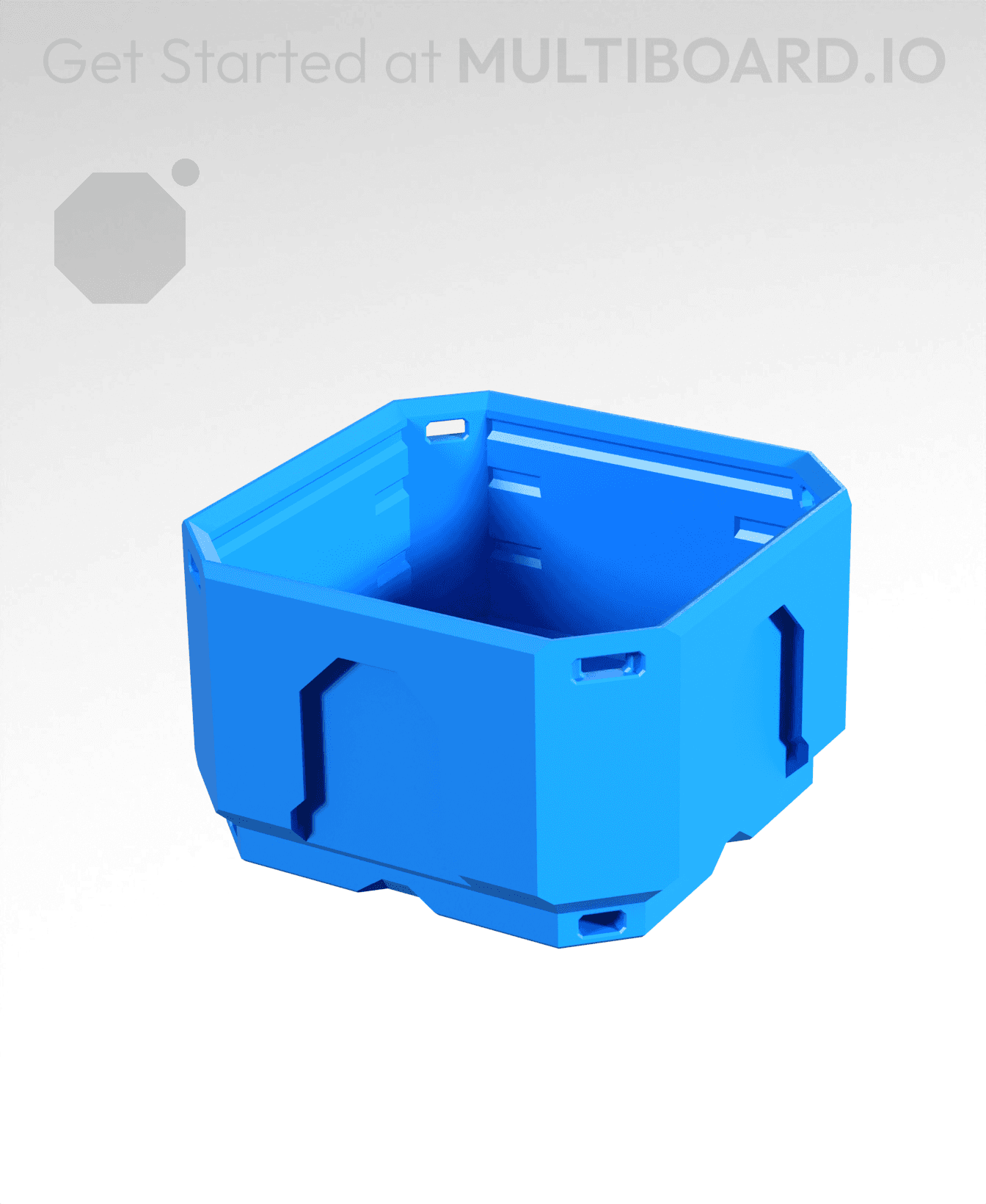 1x1x0.5 - Topped Multipoint Rail - Multibin Shell 3d model