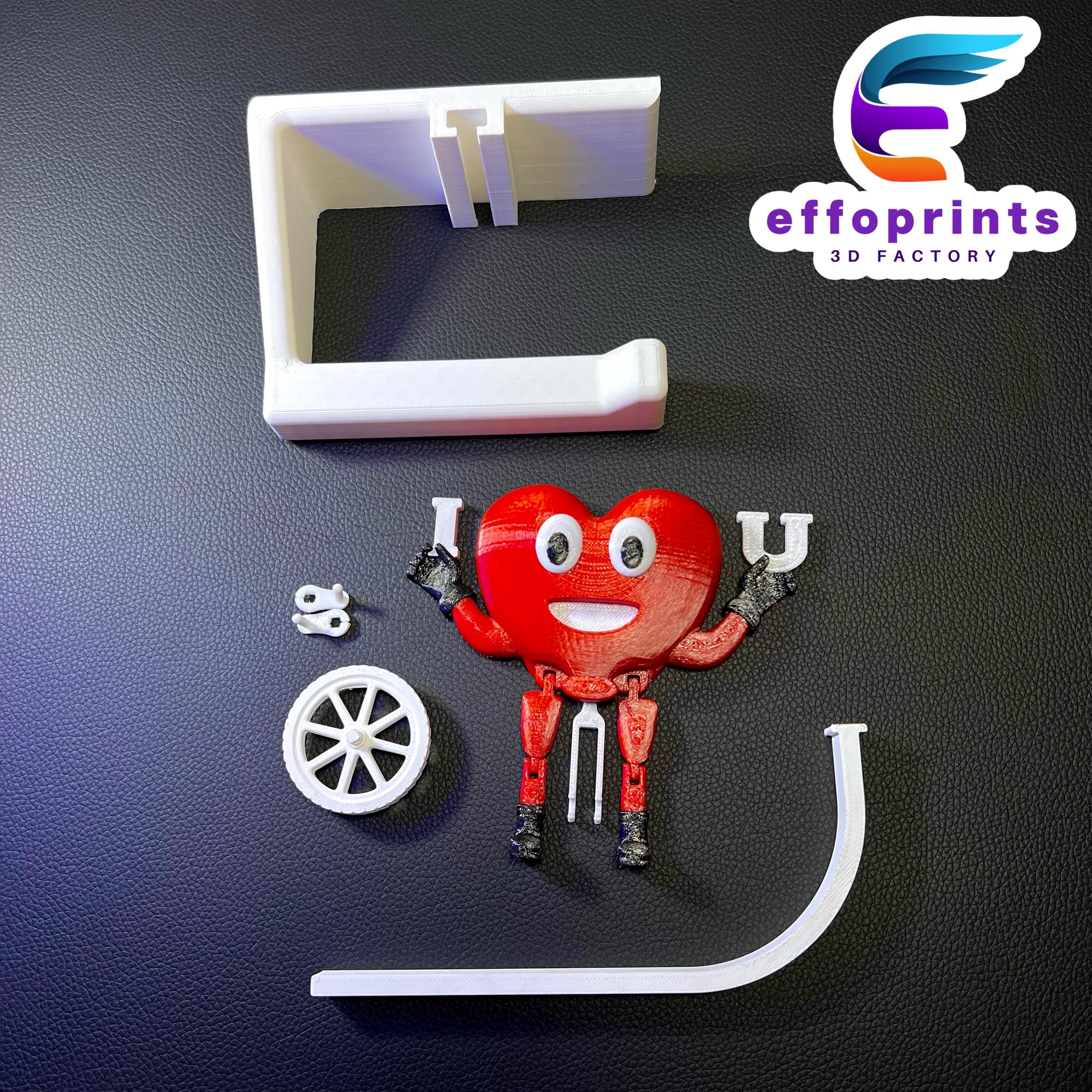 Heart Riding On Toilet Paper Holder Valentines Gadget  3d model