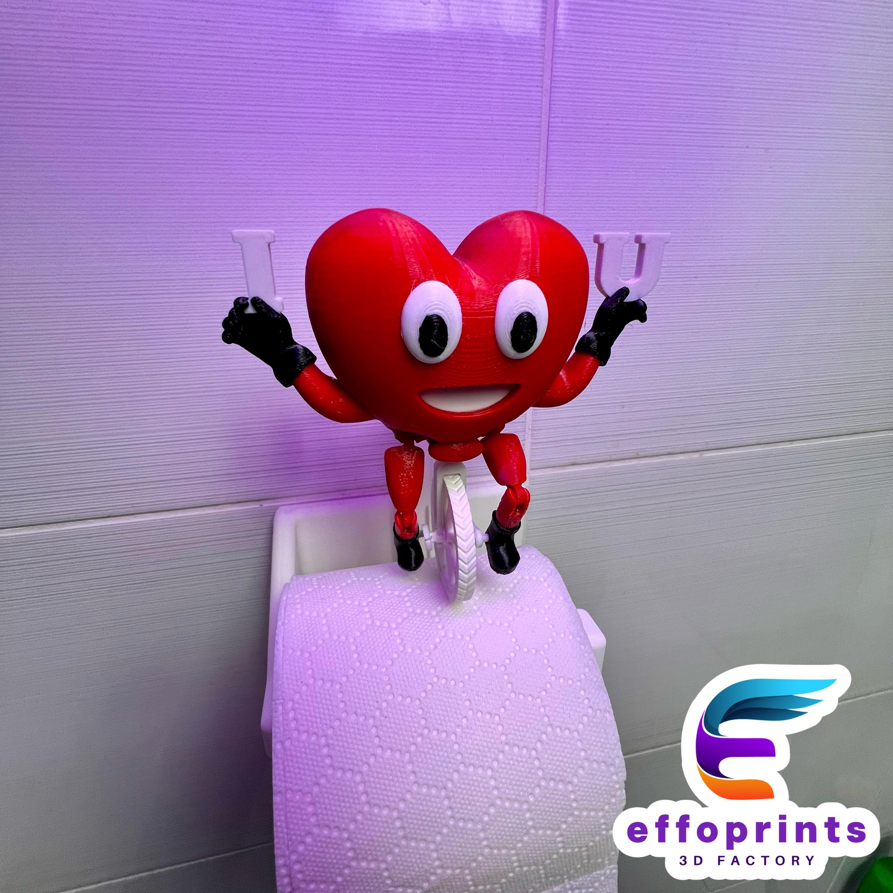 Heart Riding On Toilet Paper Holder Valentines Gadget  3d model