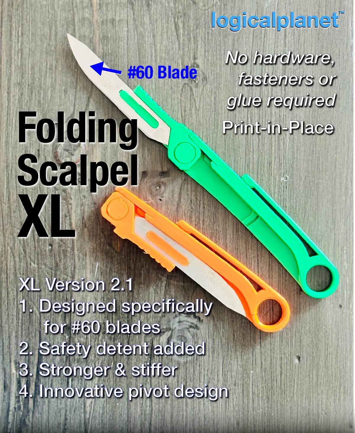 Folding Scalpel XL v2.1 (for #60 Blades) 3d model