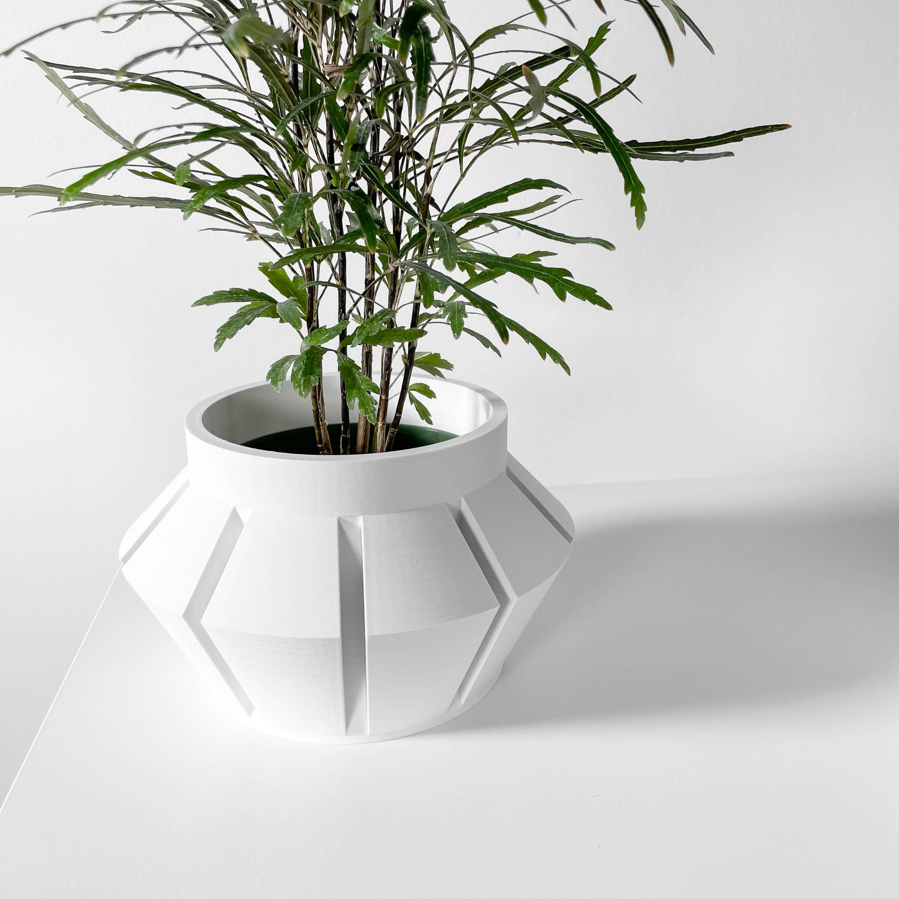 The Erno Planter Pot with Drainage Tray & Stand | Modern and Unique Home Decor for Plants 3d model