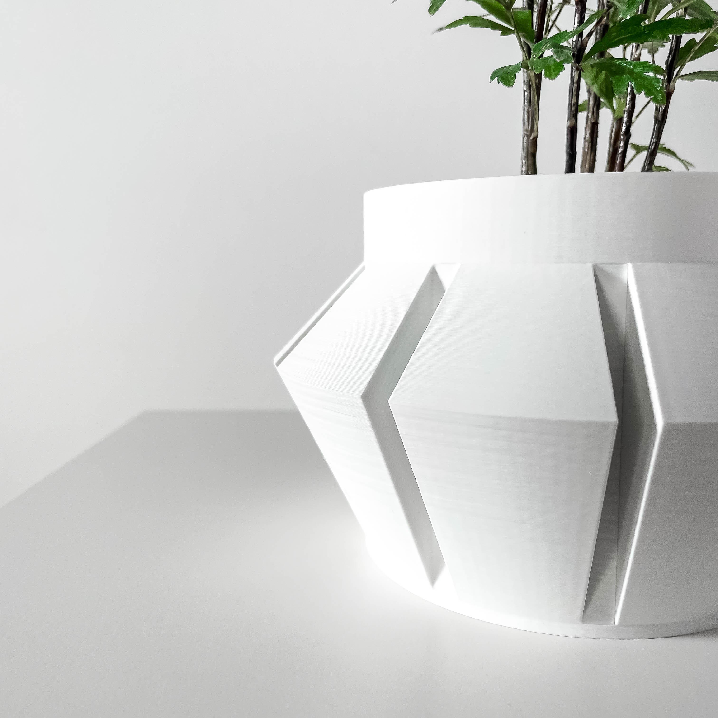 The Erno Planter Pot with Drainage Tray & Stand | Modern and Unique Home Decor for Plants 3d model