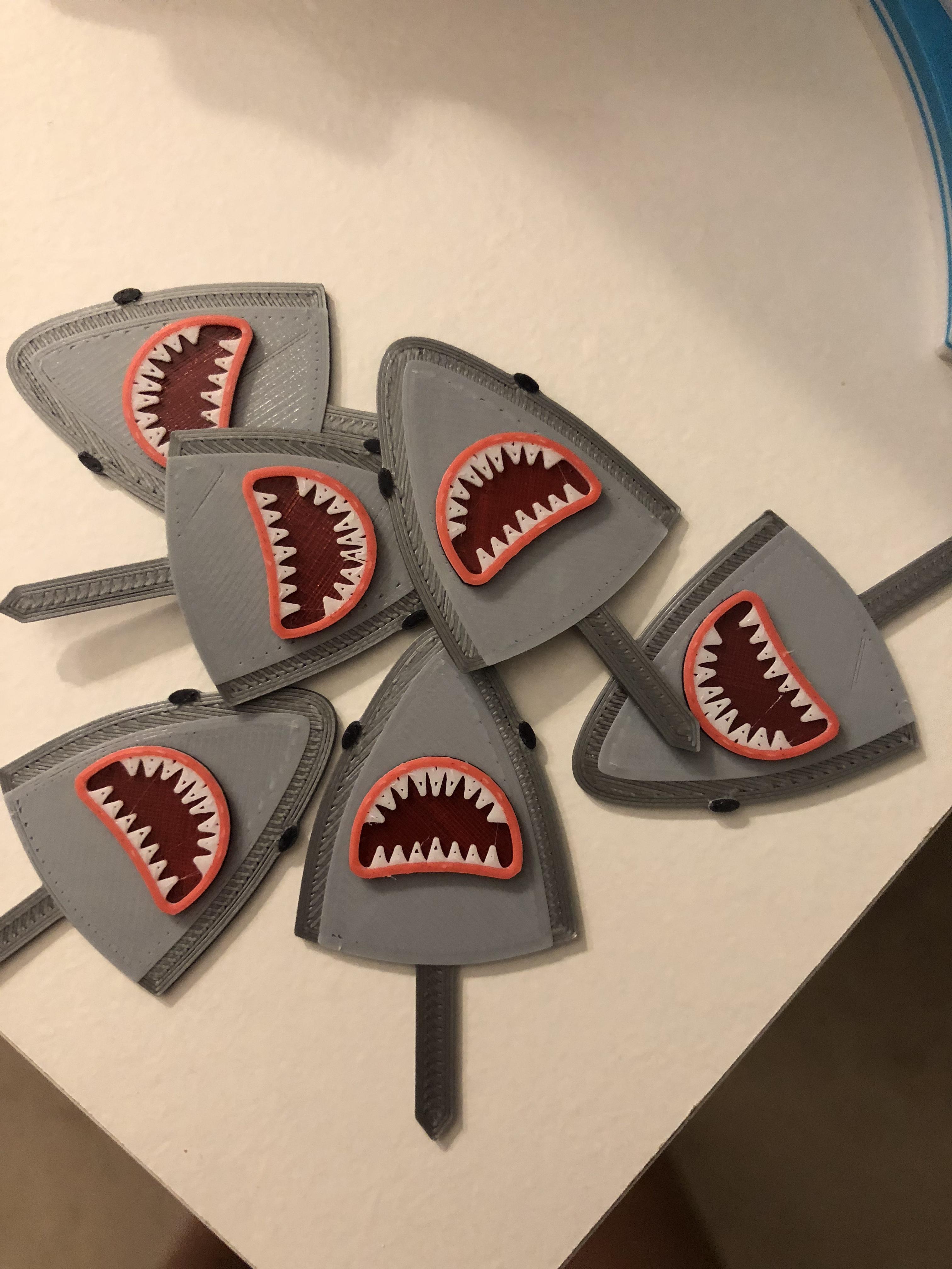 shark cupcake topper 3d model