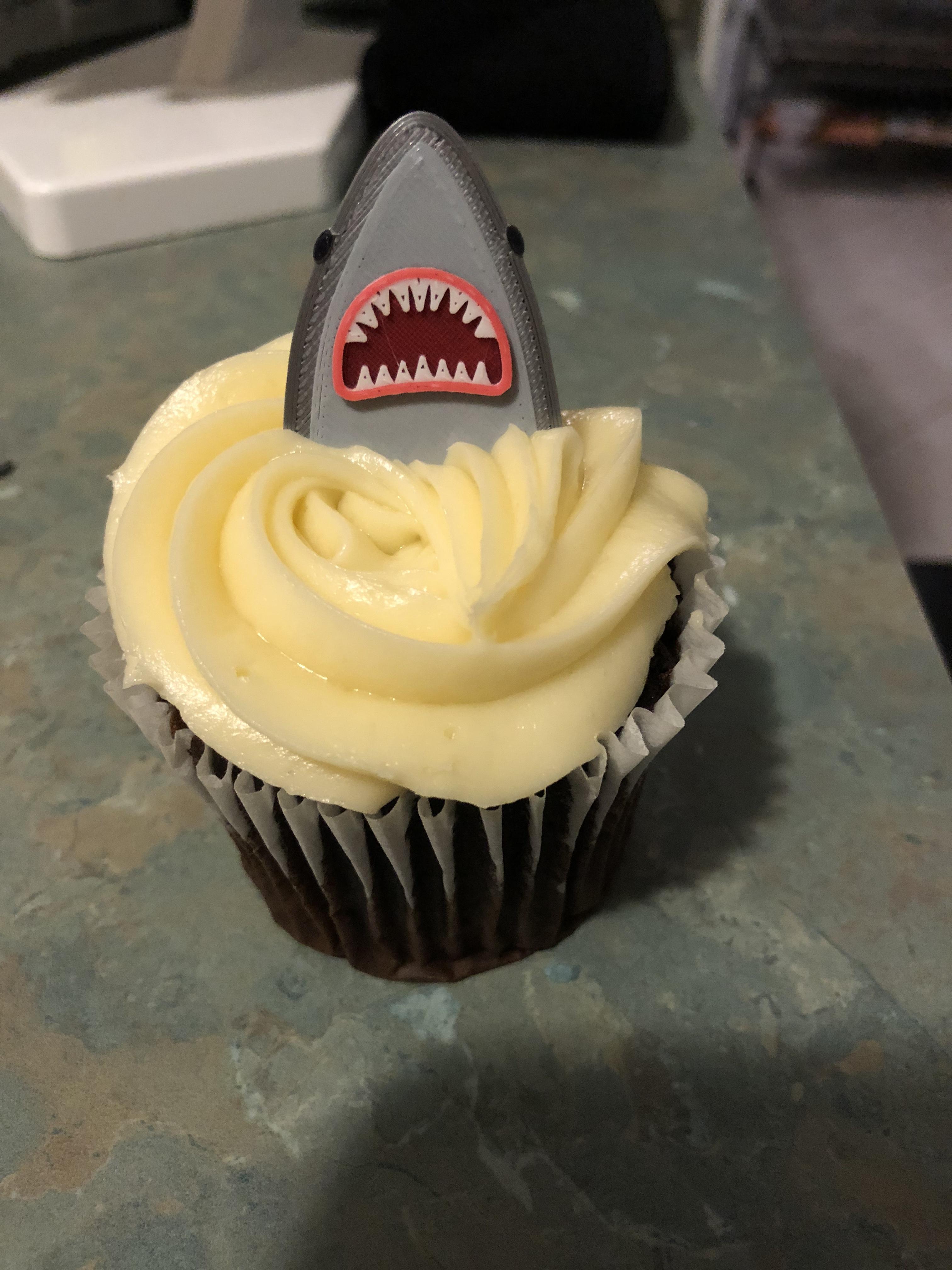 shark cupcake topper 3d model