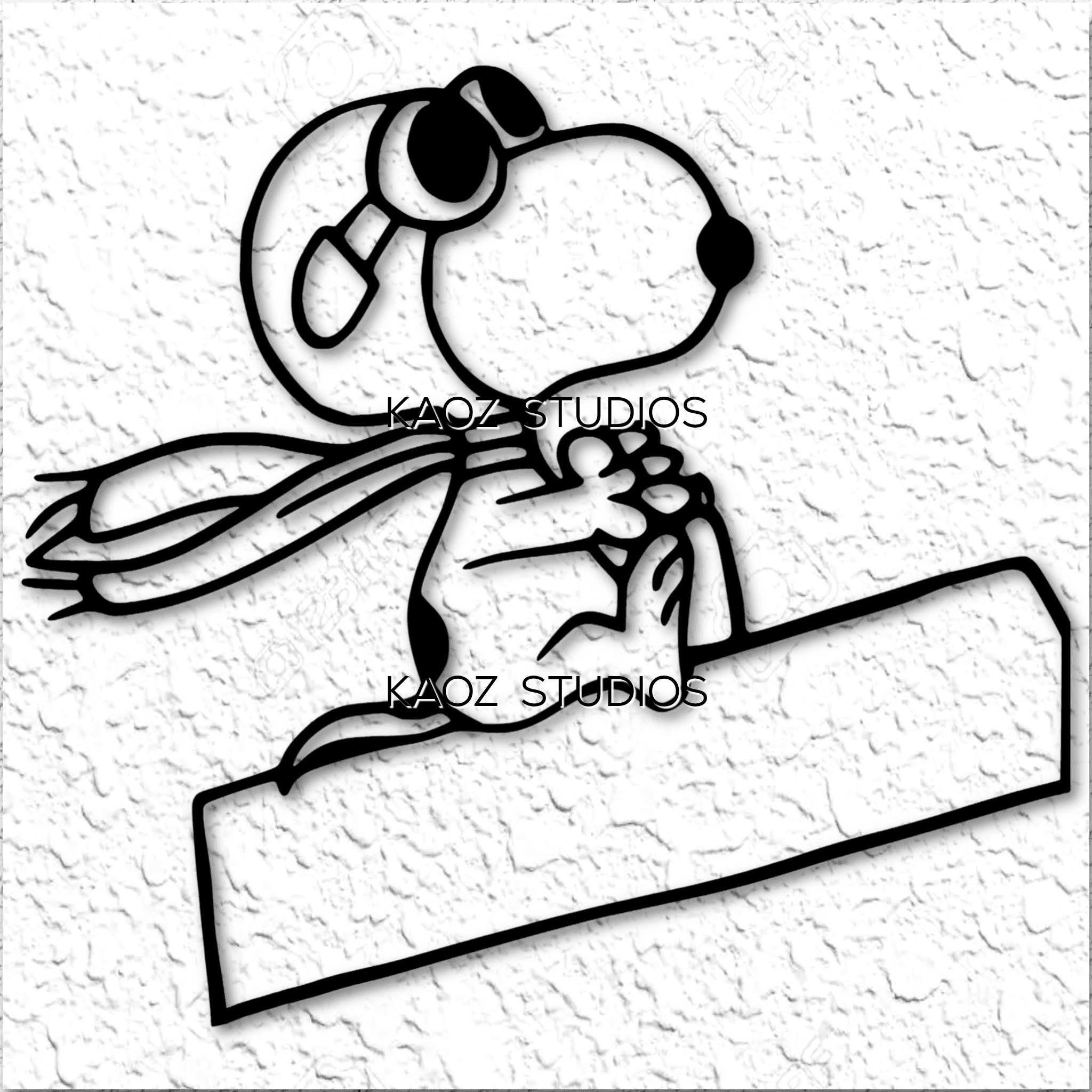 snoopy red baron wall art Peanuts decor Charlie Brown Fanart 3d model