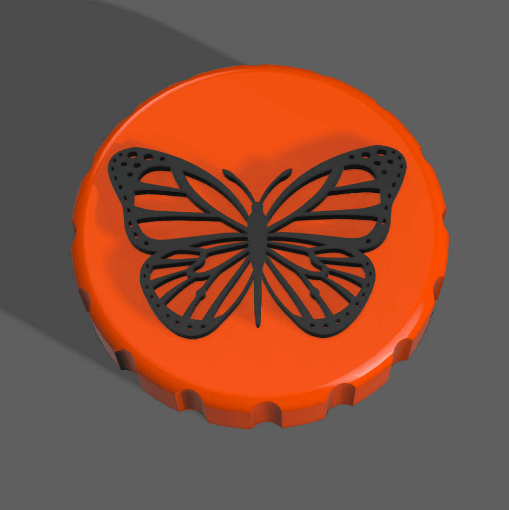 Monarch Butterfly - Stash Jar Lid 3d model