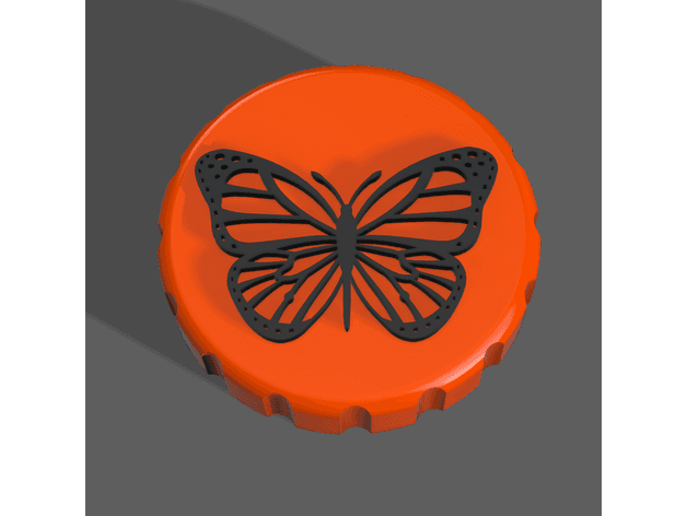 Monarch Butterfly - Stash Jar Lid 3d model
