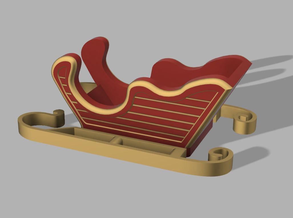 Print In Place Holiday Sleigh 3d model