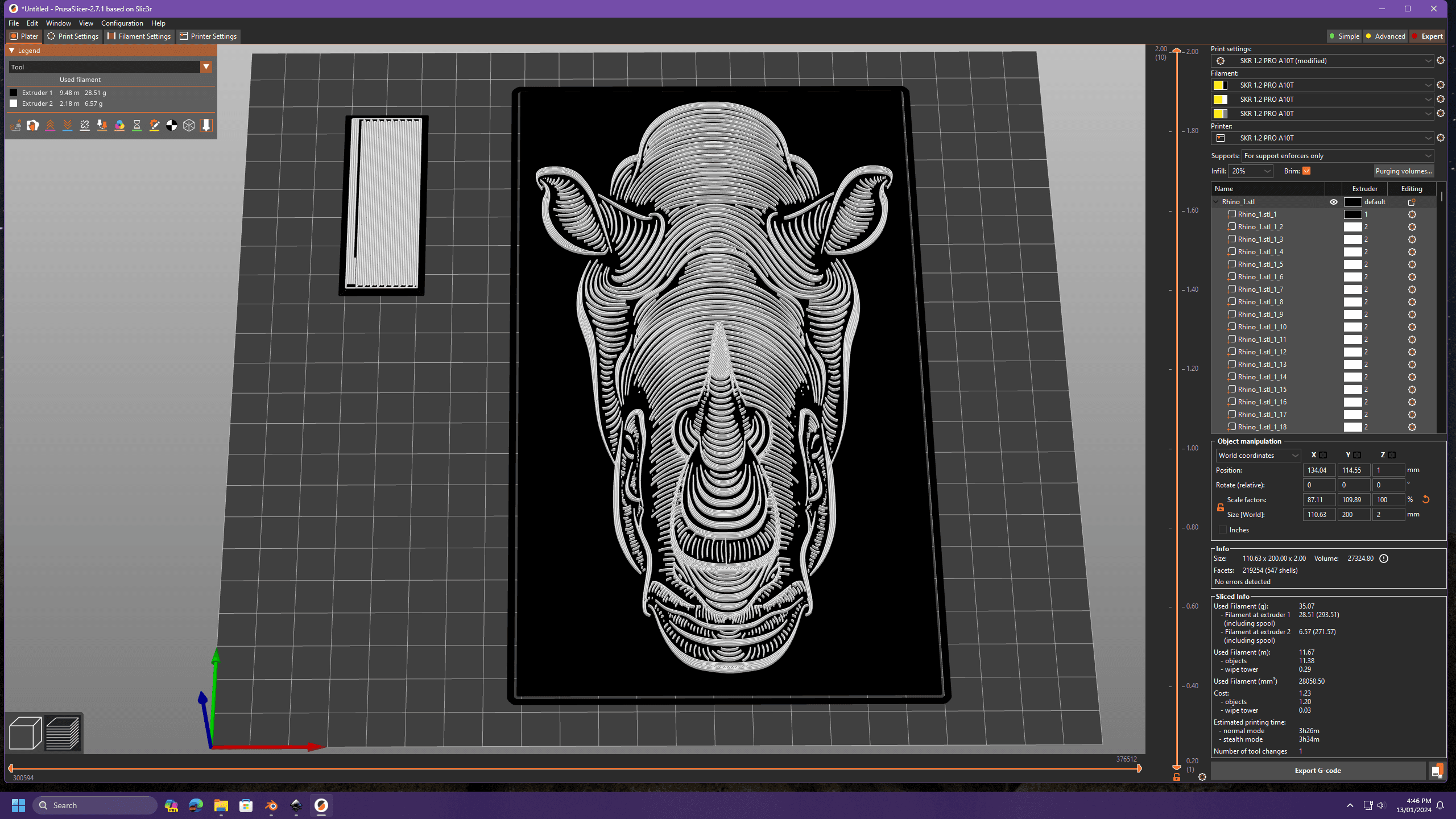 Rhino Portrait 1 3d model