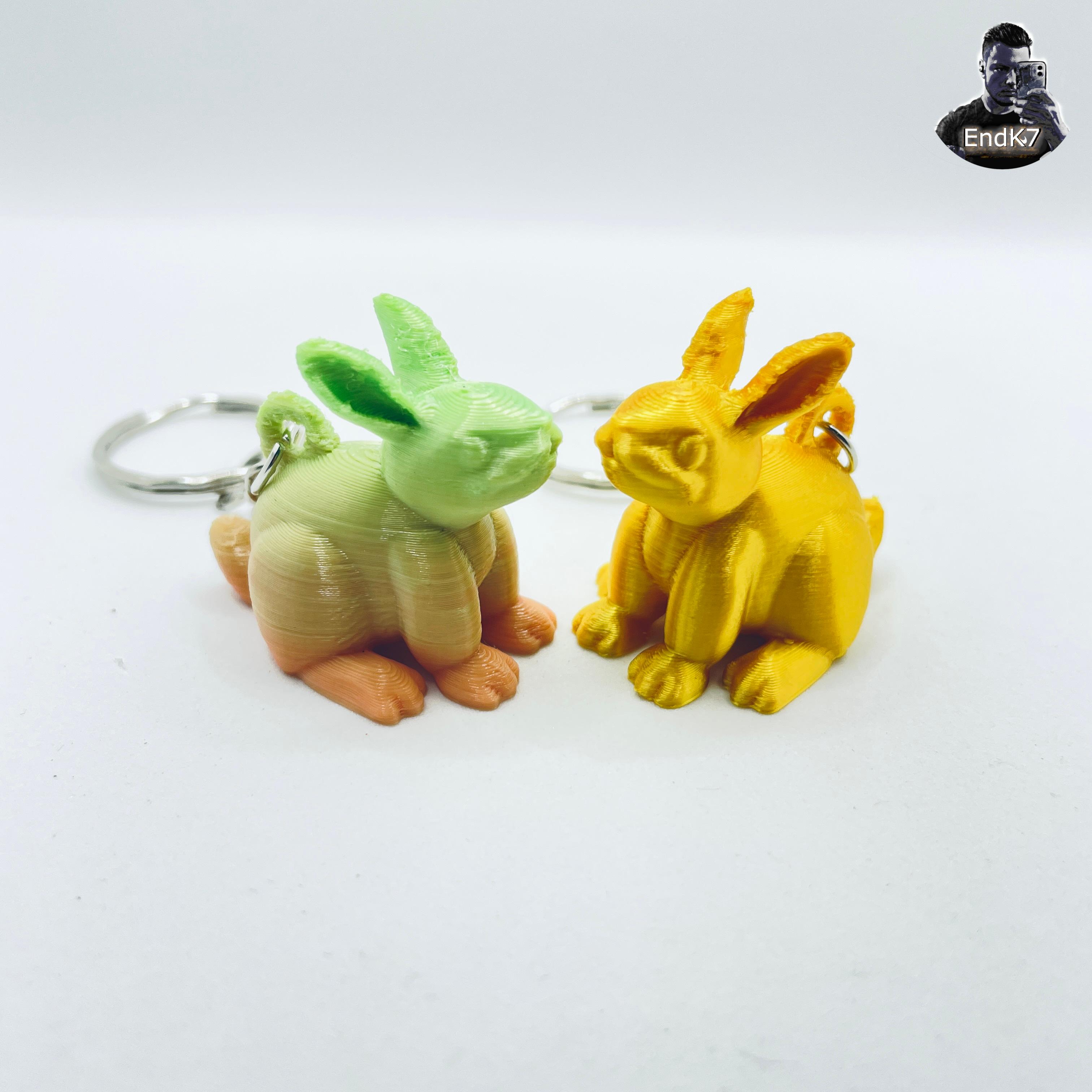 Cute Bunny Keychain 3d model
