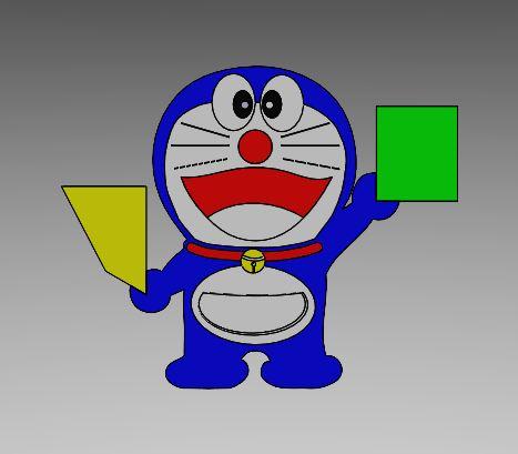 Doraemon Pen and Book Stand 3d model