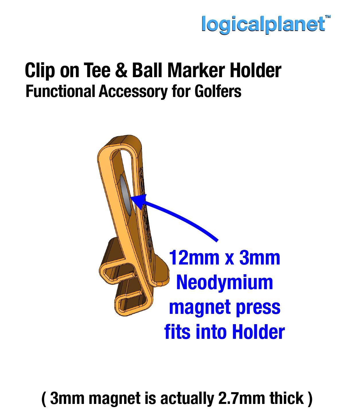 Ball Marker and Tee Visor Clip 3d model