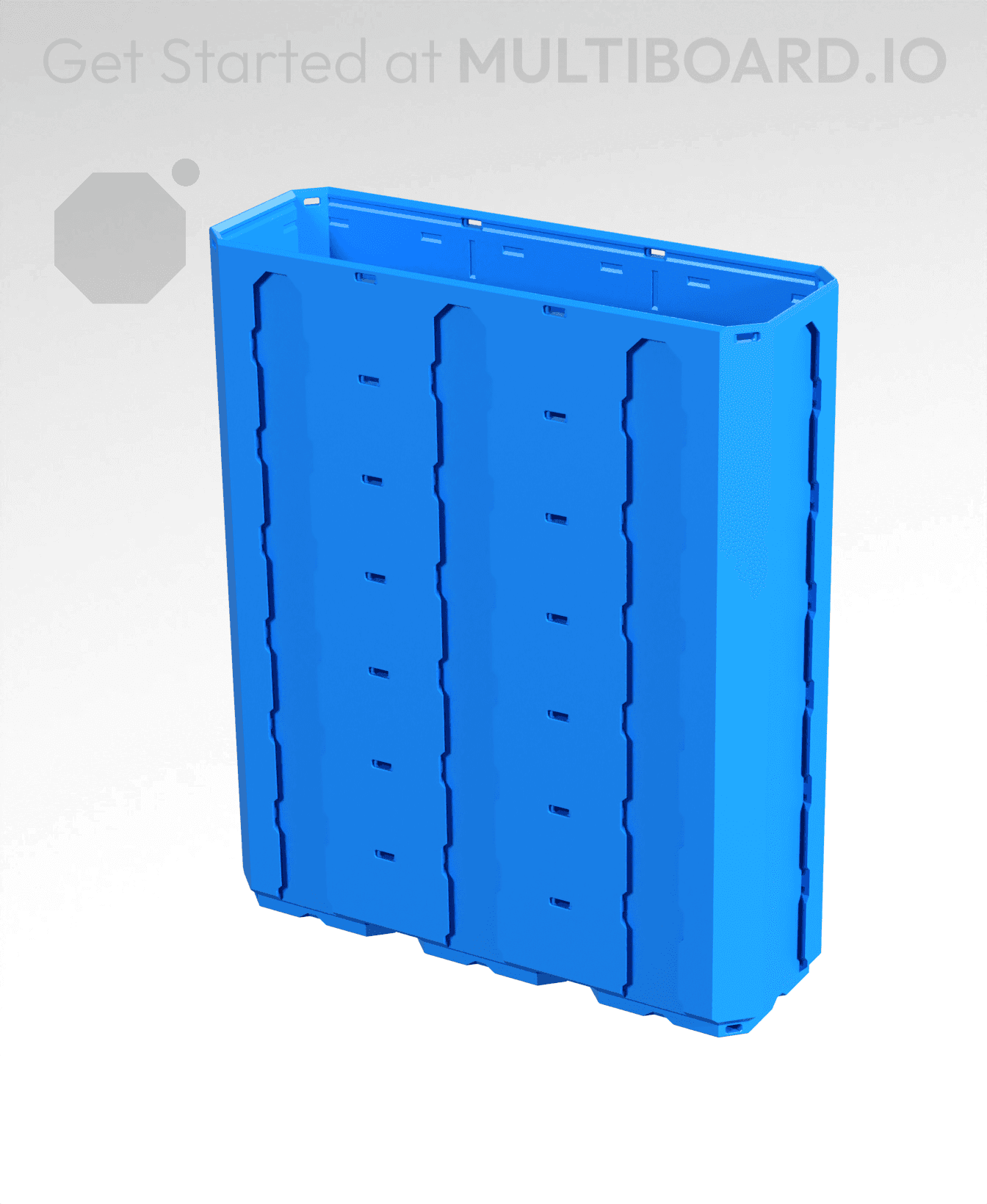 3x1x3.5 - Topped Multipoint Rail - Multibin Shell 3d model