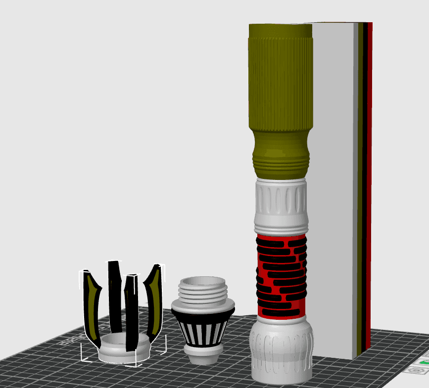 Print in Place Collapsing Jedi Lightsaber Concept 7 3d model