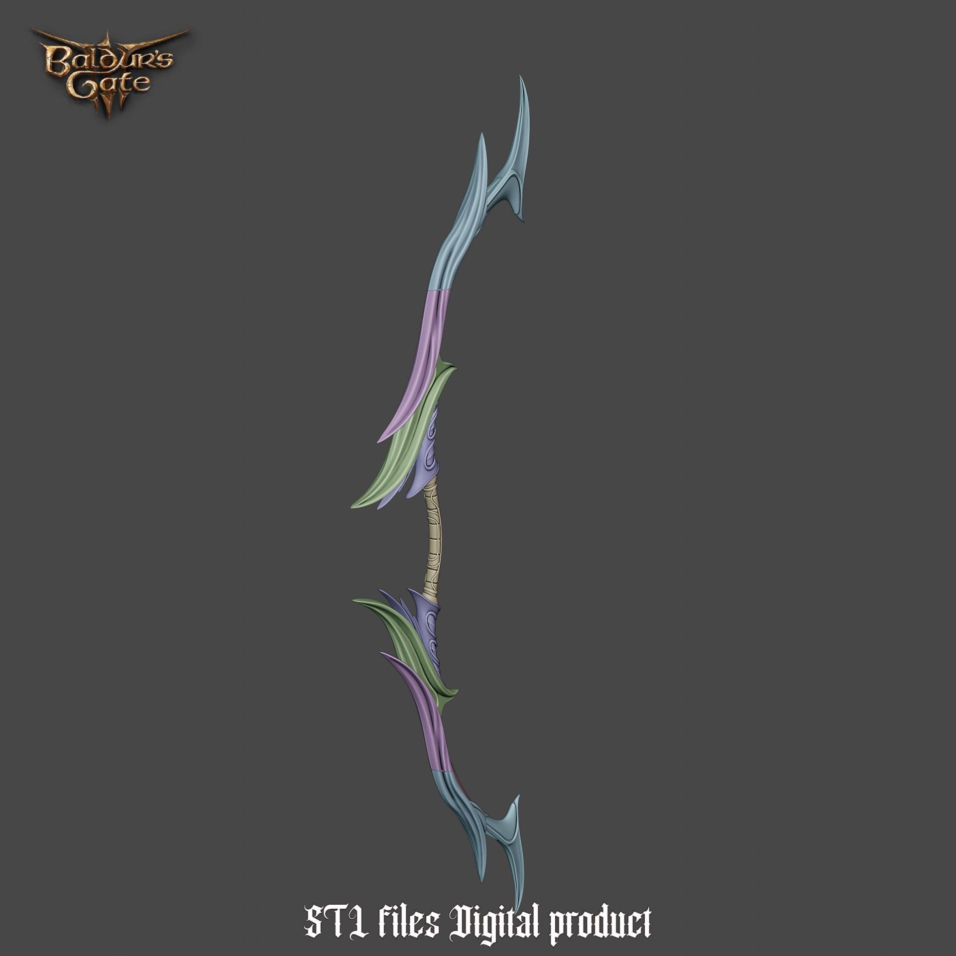 Gontr Mael Legendary Longbow from Baldurs Gate 3 3d model