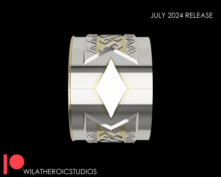 White Dino Gem Bracelet 3d model