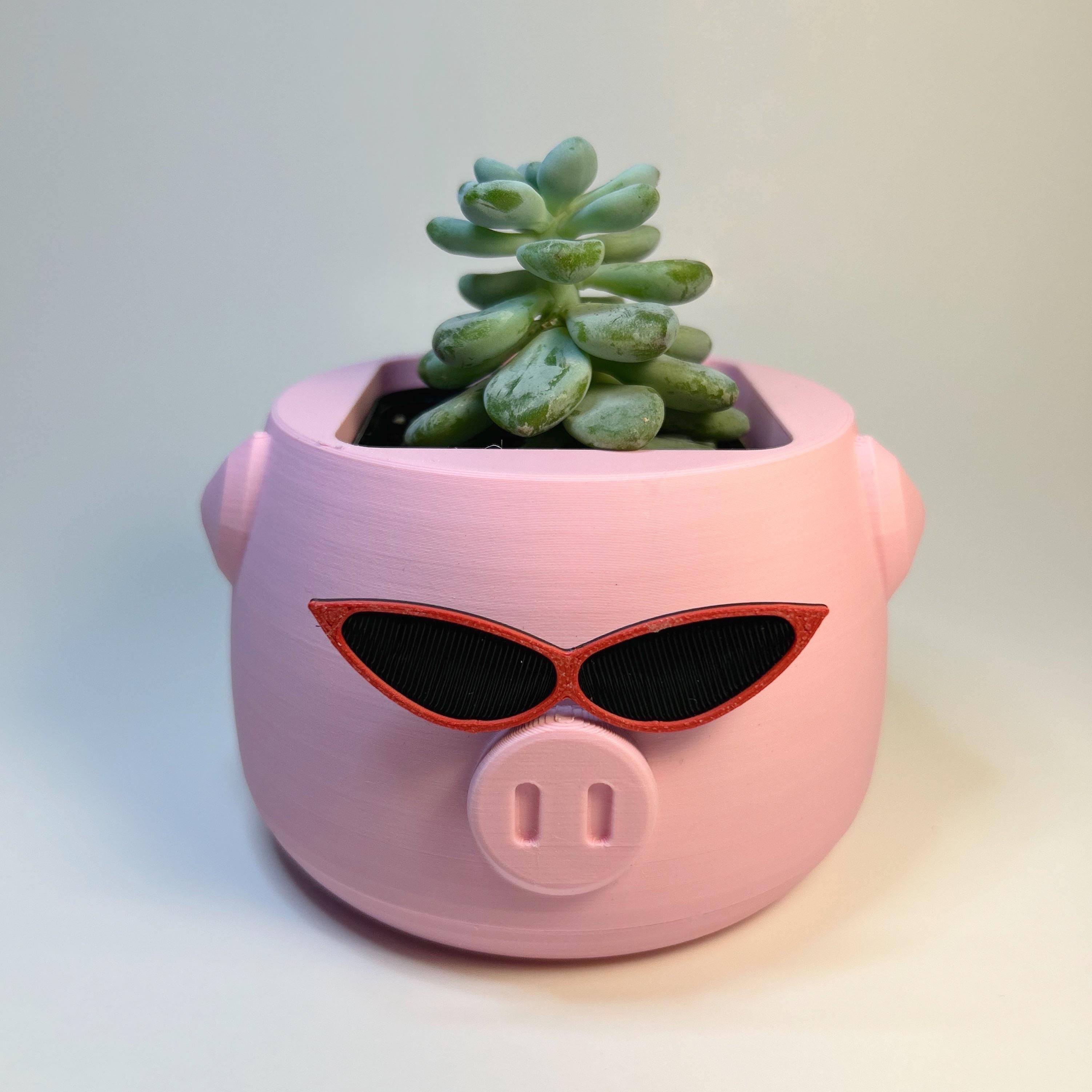 Planter Pal “Petunia the Pig” w/ Drip Tray 3d model