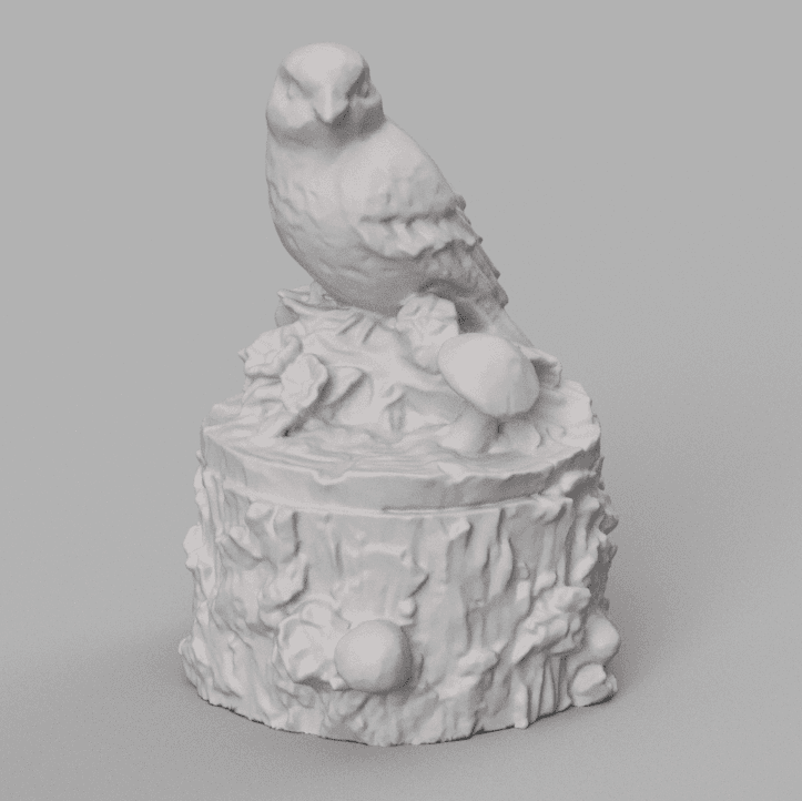 Bird on wood 3d model