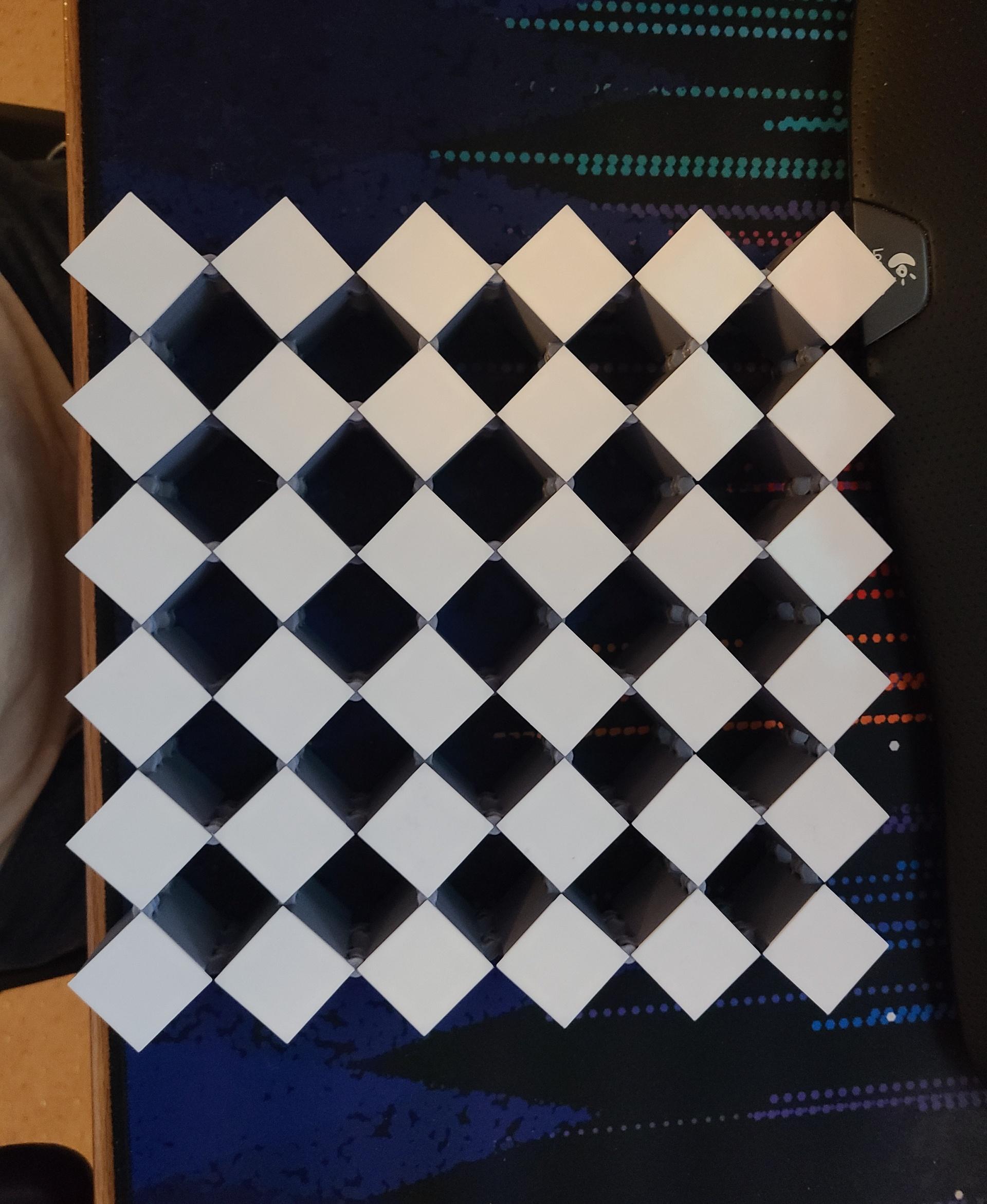 Auxetic Tile // 30mm Diagonal Split - Blank Expanded - 3d model