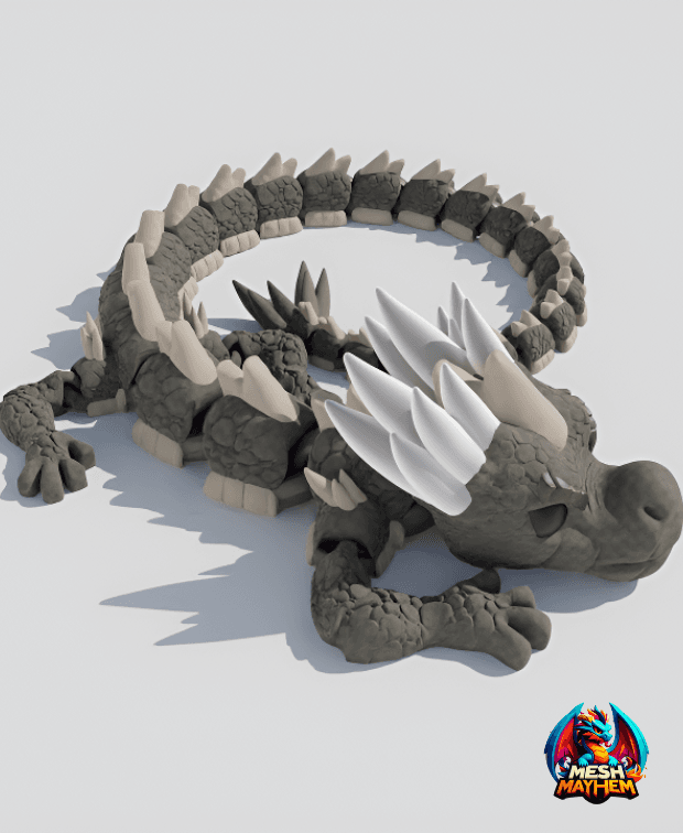 Articulated Print in Place Dragon Rockscale 3d model