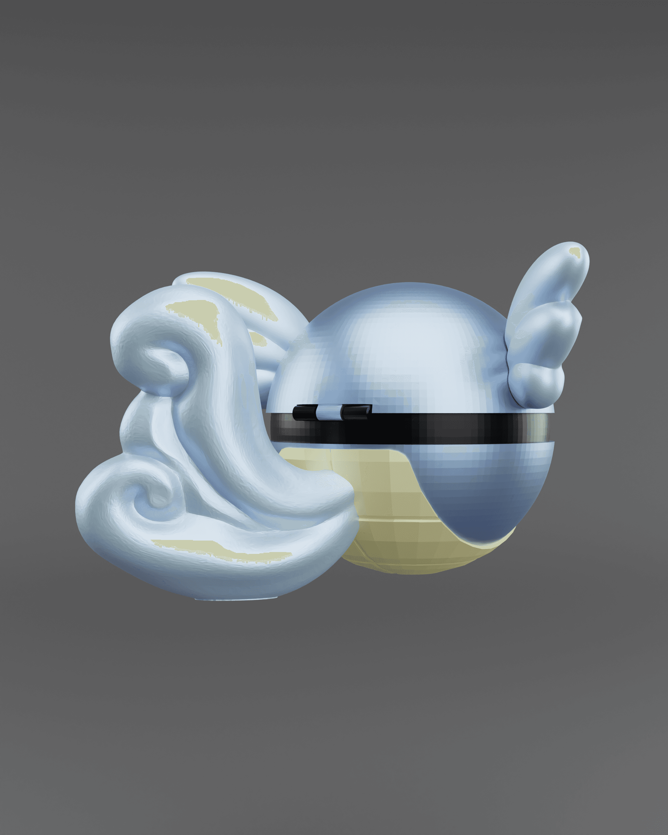 WartortBall Wartortle Themed Pokeball - Fan Art 3d model