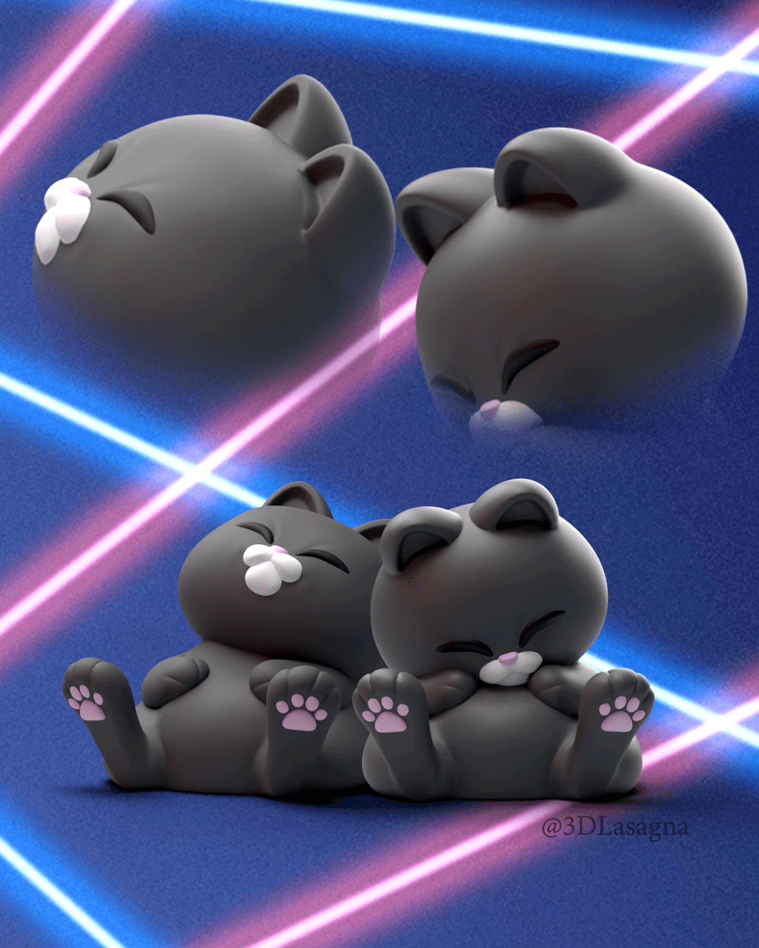 3DL Sleeping Cats 3d model