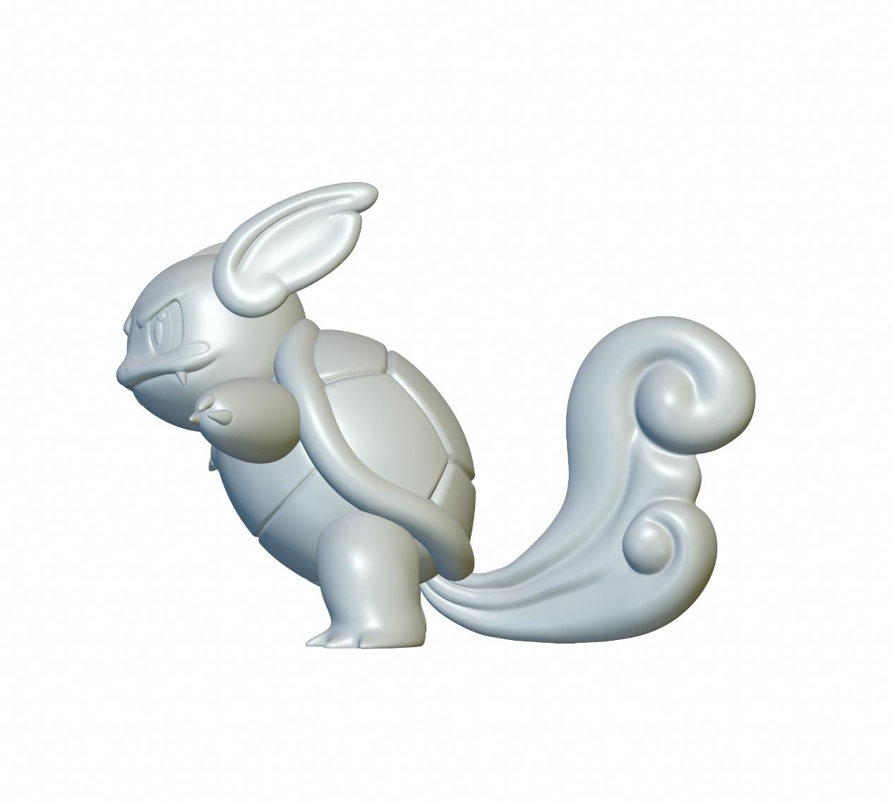 Pokemon Wartortle #8 - Optimized for 3D Printing 3d model