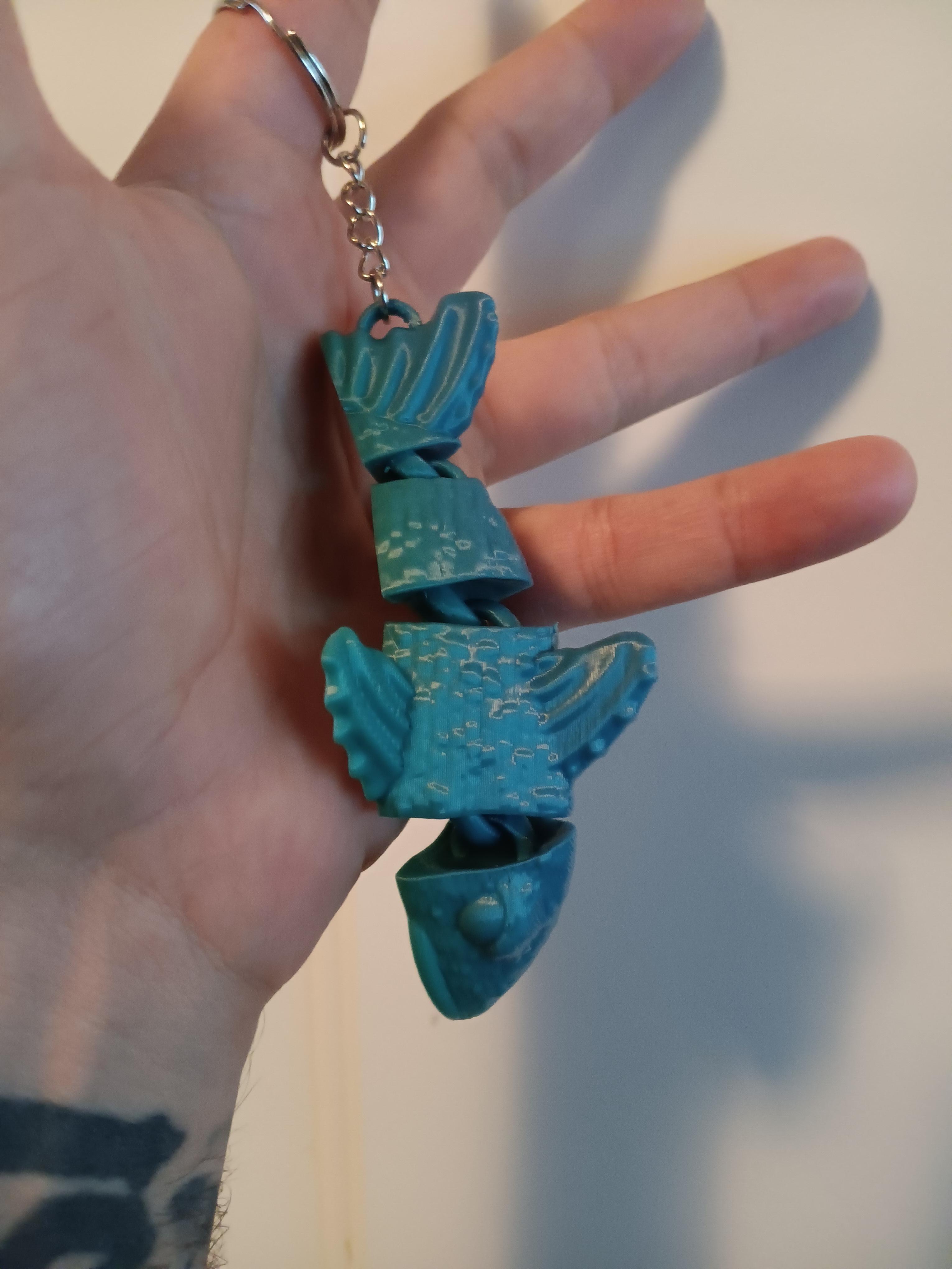 Flexi Koi Fish Keychain - print in place - articulated - fidget toy 3d model