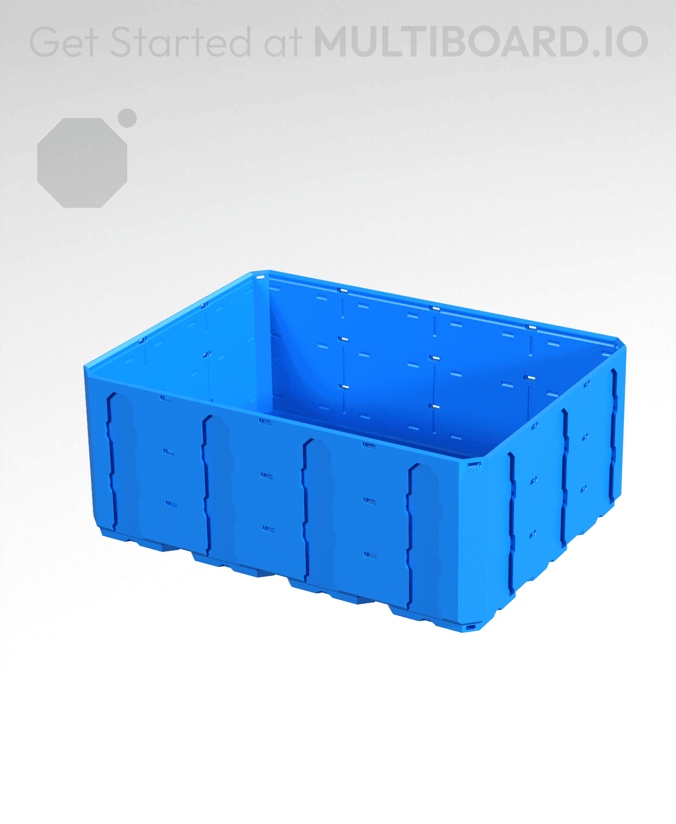 4x3x1.5 - Topped Multipoint Rail - Multibin Shell 3d model