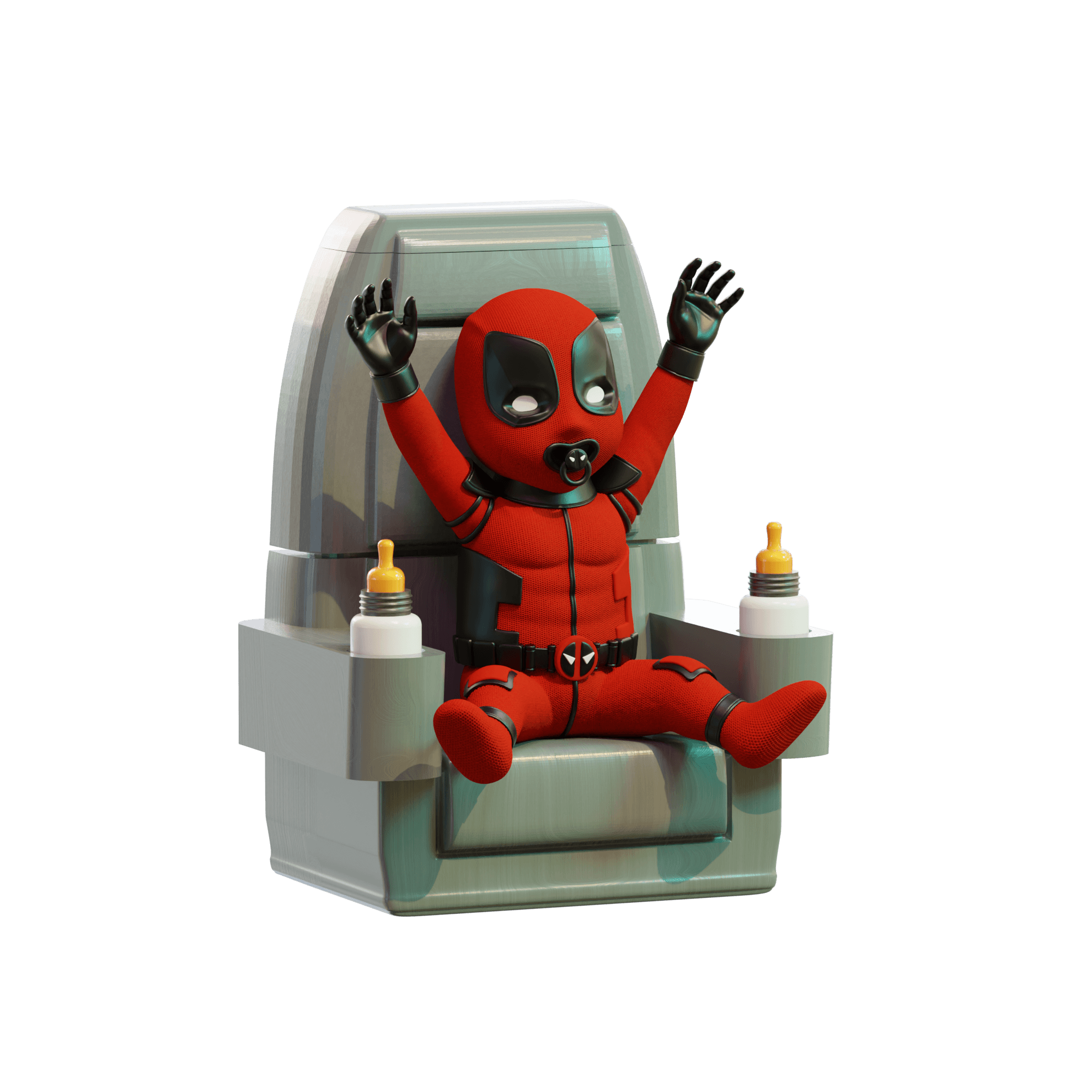 Baby Deadpool Popcorn Bucket 3d model