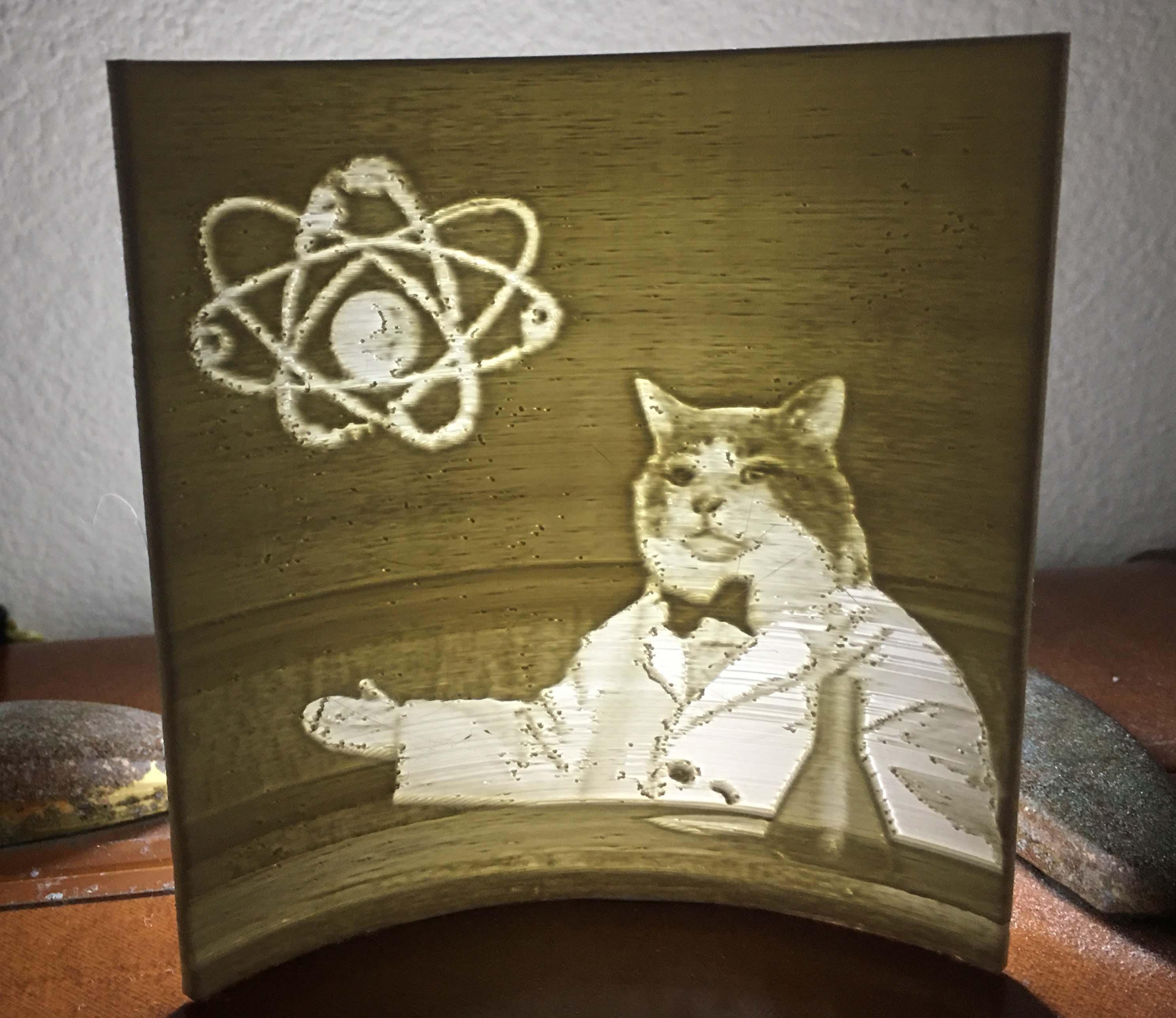Cat Scientist Lithophane 3d model