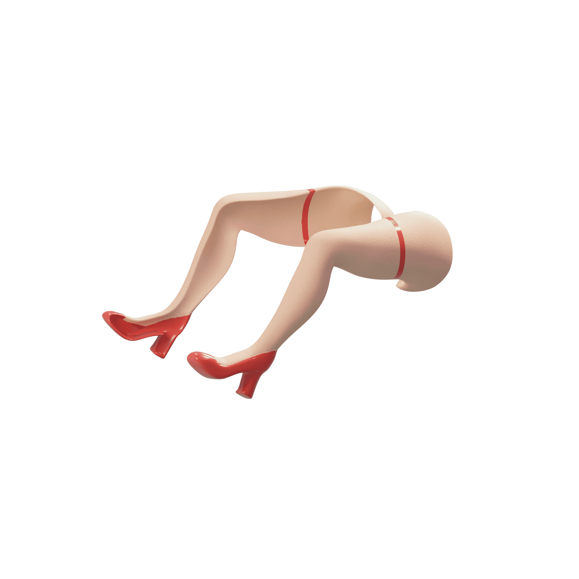 Girl Legs Glasses 3d model