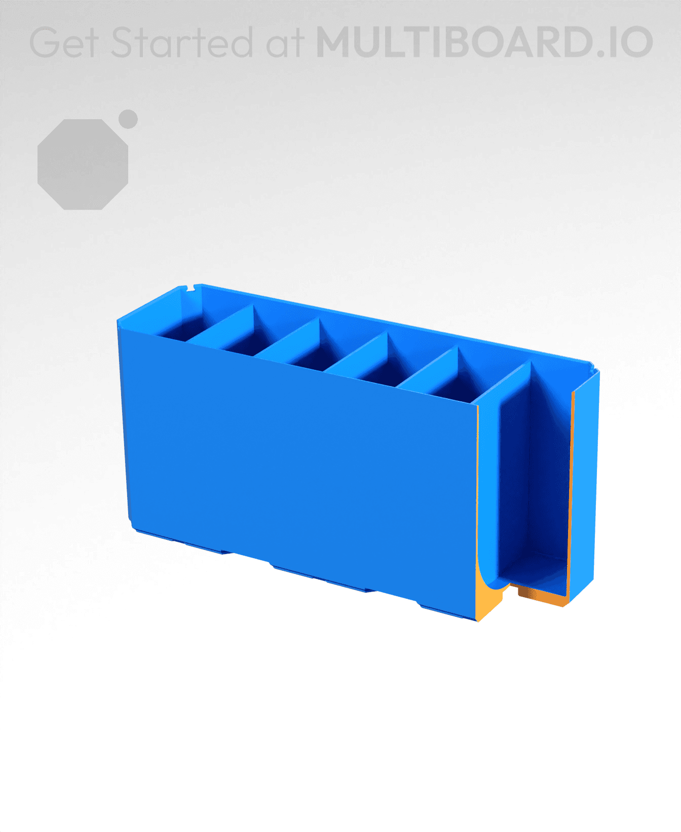 3x1x1.5 - Curved - Double Divided Bin - Multibin Insert 3d model