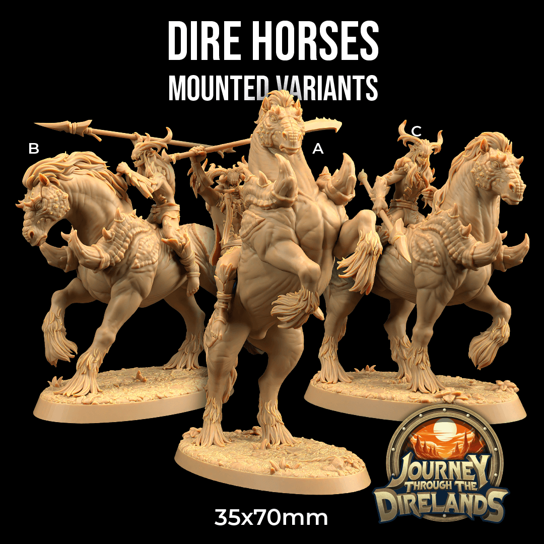 Dire Horses 3d model