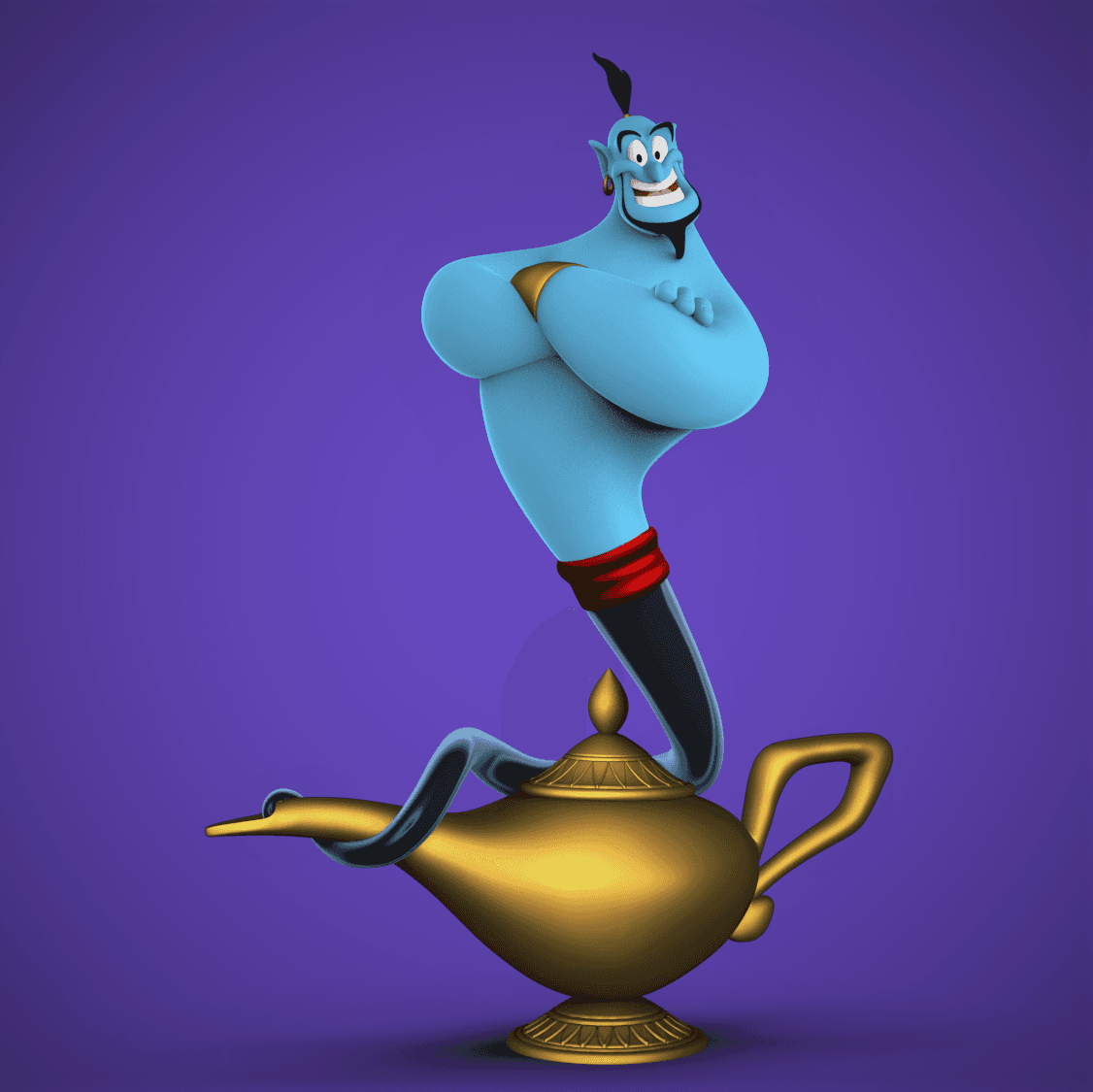 Genie and his Lamp -Aladdin 3d model