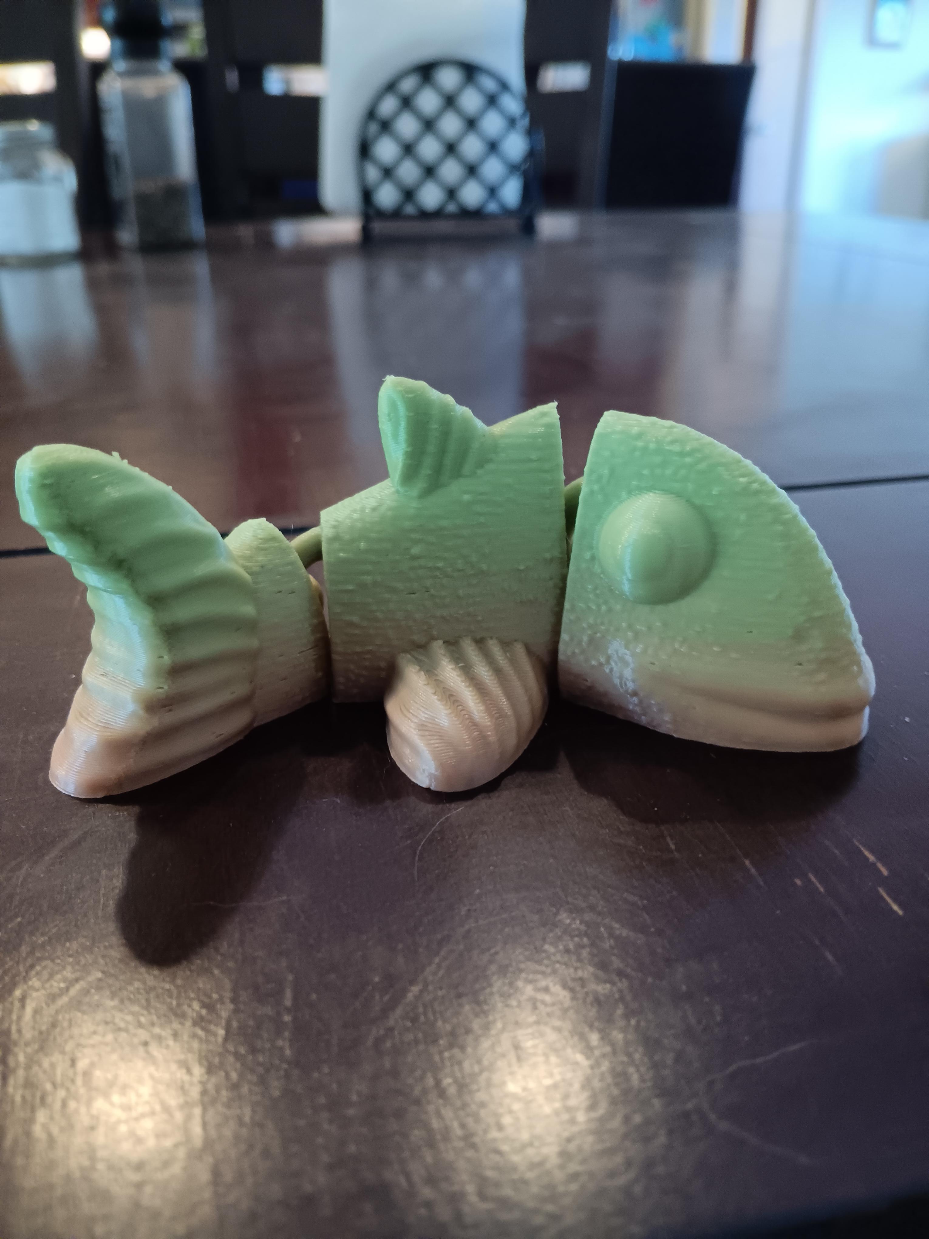 Flexi Goldfish fidget toy with magnet slots - articulated - print in place  3d model