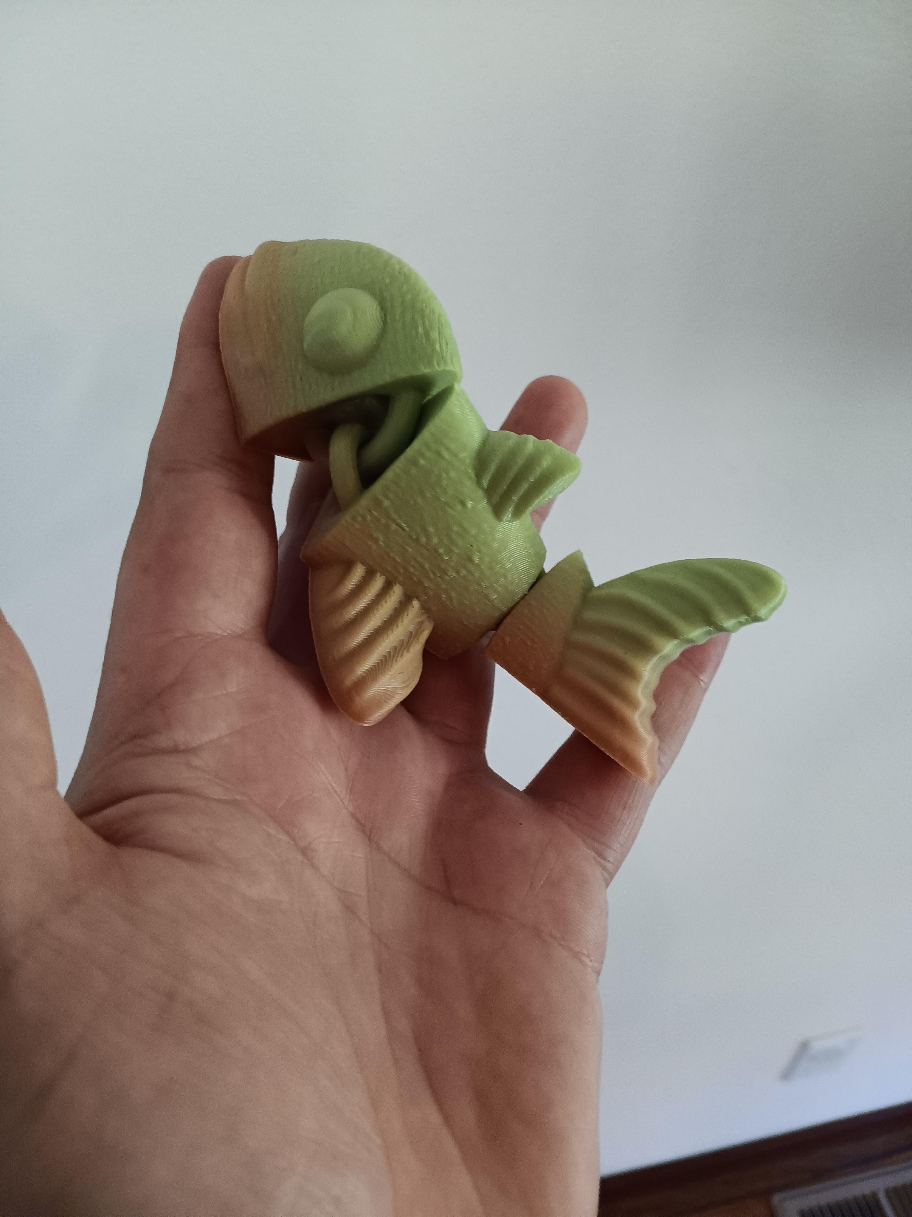 Flexi Goldfish fidget toy with magnet slots - articulated - print in place  3d model