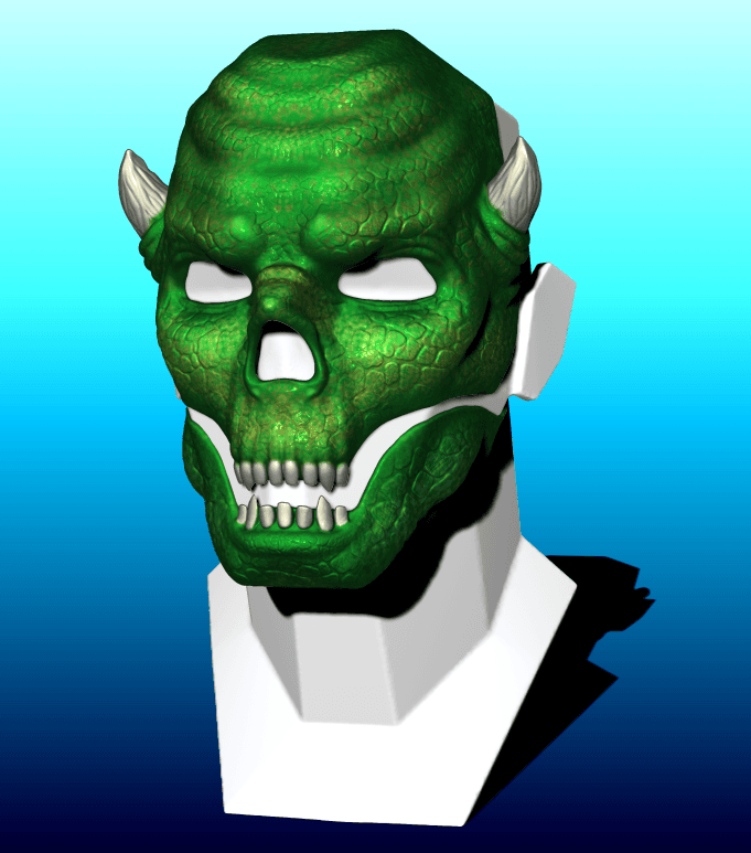Wearable halloween mask - Lizard - Moving jaw 3d model